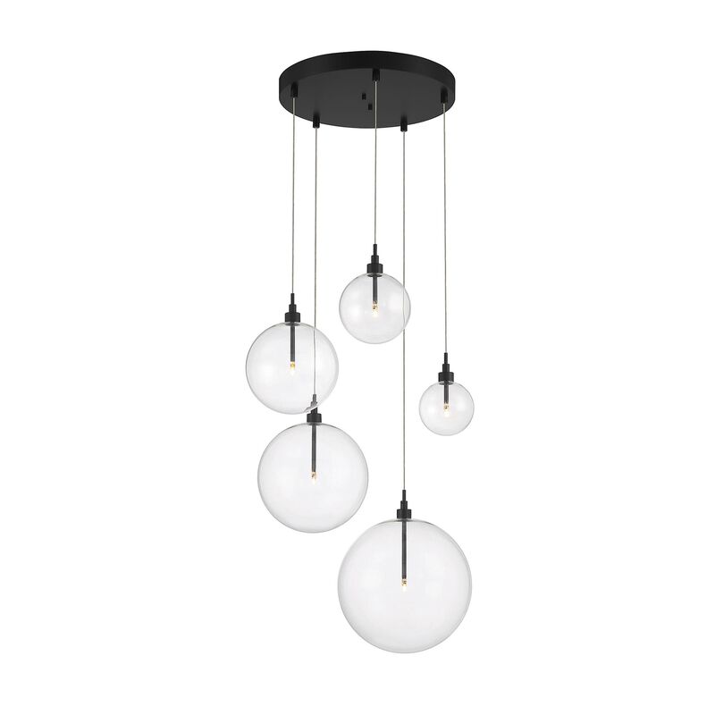 28 Inch 5 Light LED Multi Light Pendant by Meridian Lighting