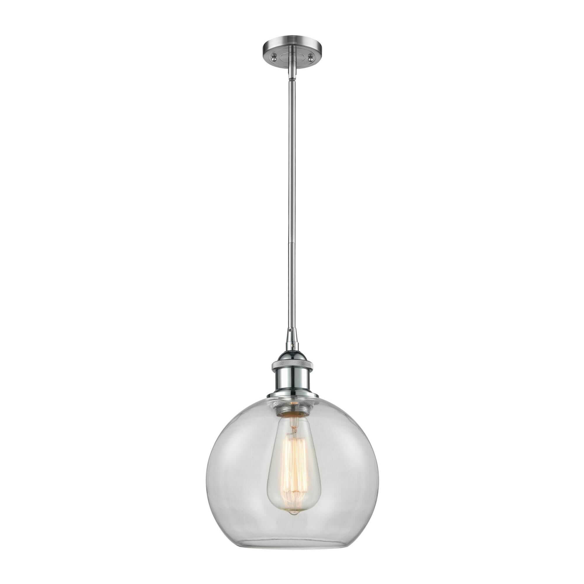 Shown in Polished Chrome finish and Clear Globe glass