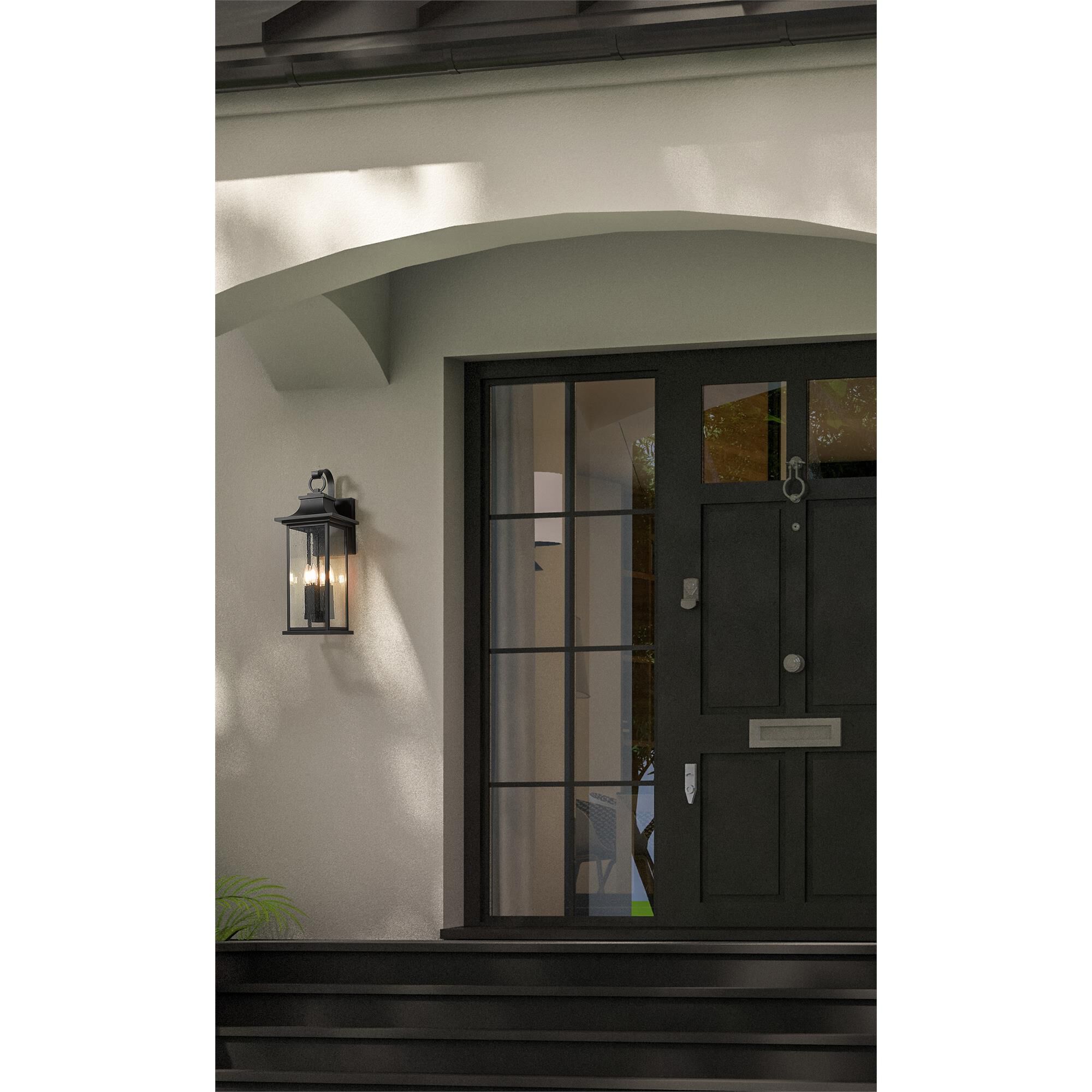 Shown in Black finish and Clear Seedy glass and Clear Seedy shade