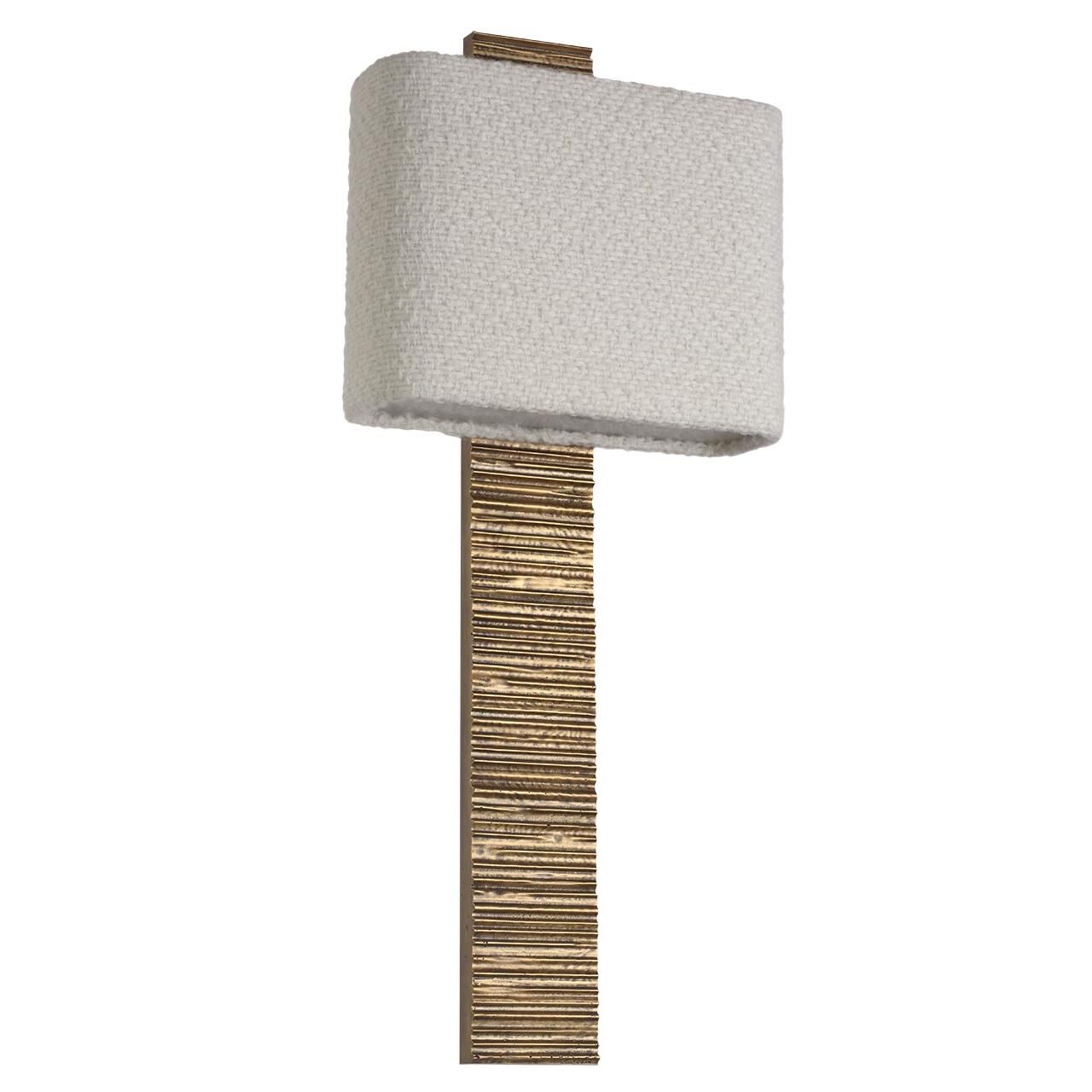 Shown in Ridged Tombac finish and Boucle Rectangle shade