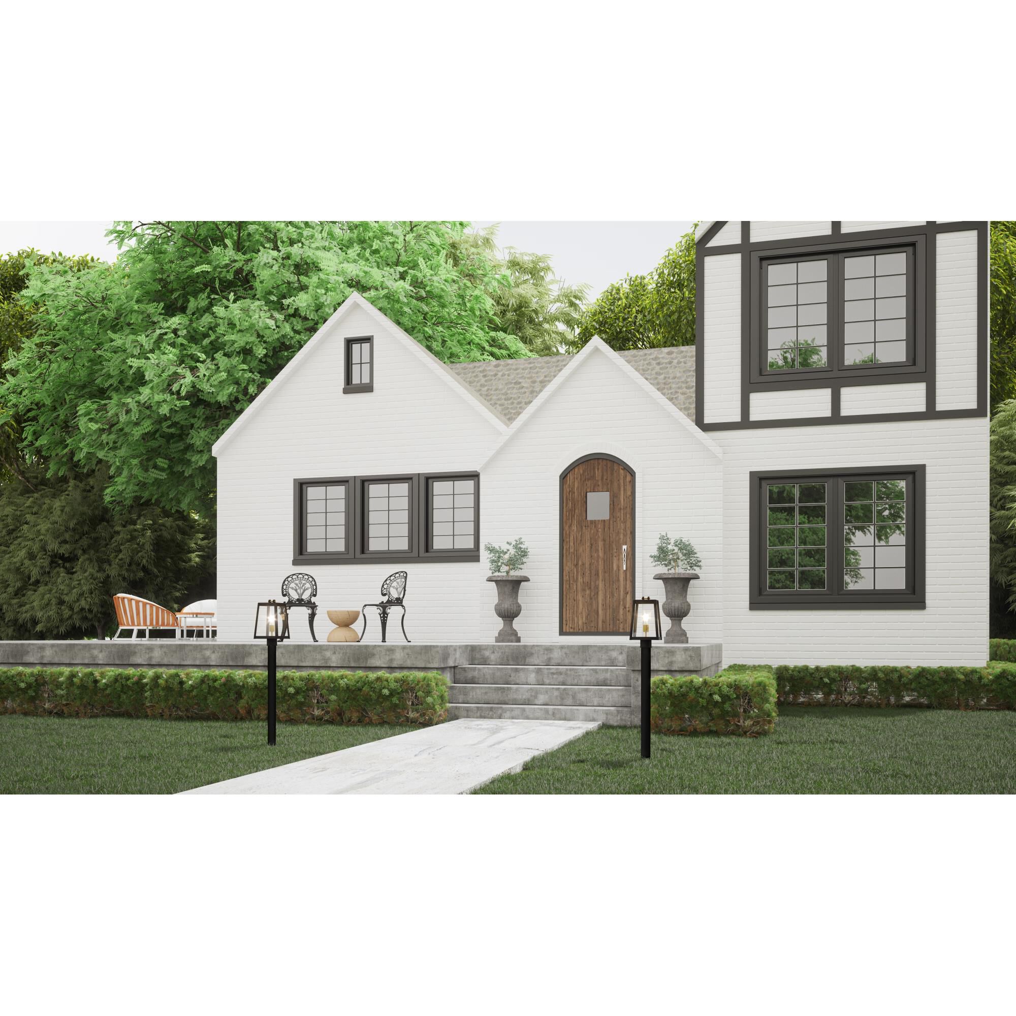 Shown in Western Bronze finish and Clear Panel glass