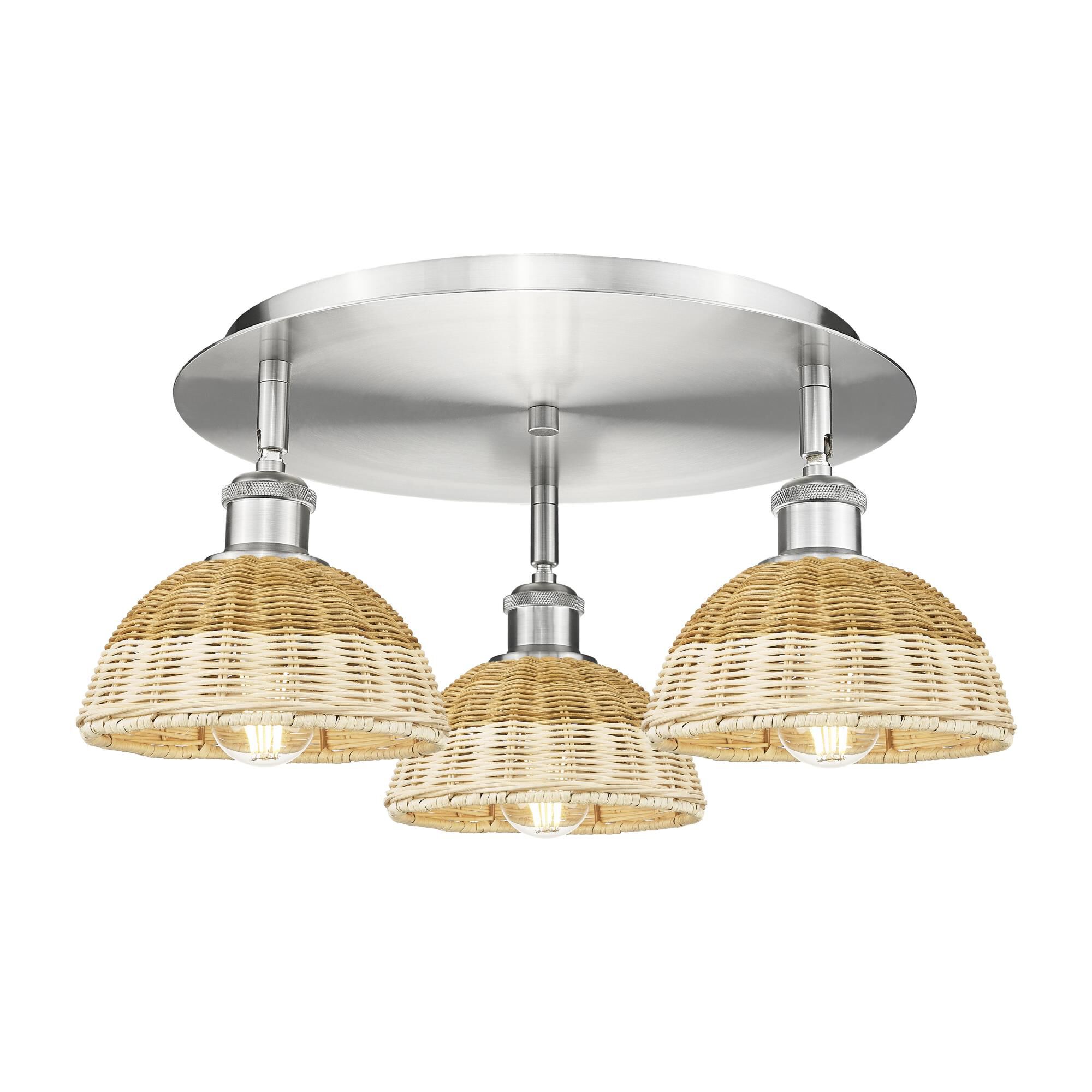 Shown in Satin Nickel finish and Natural shade