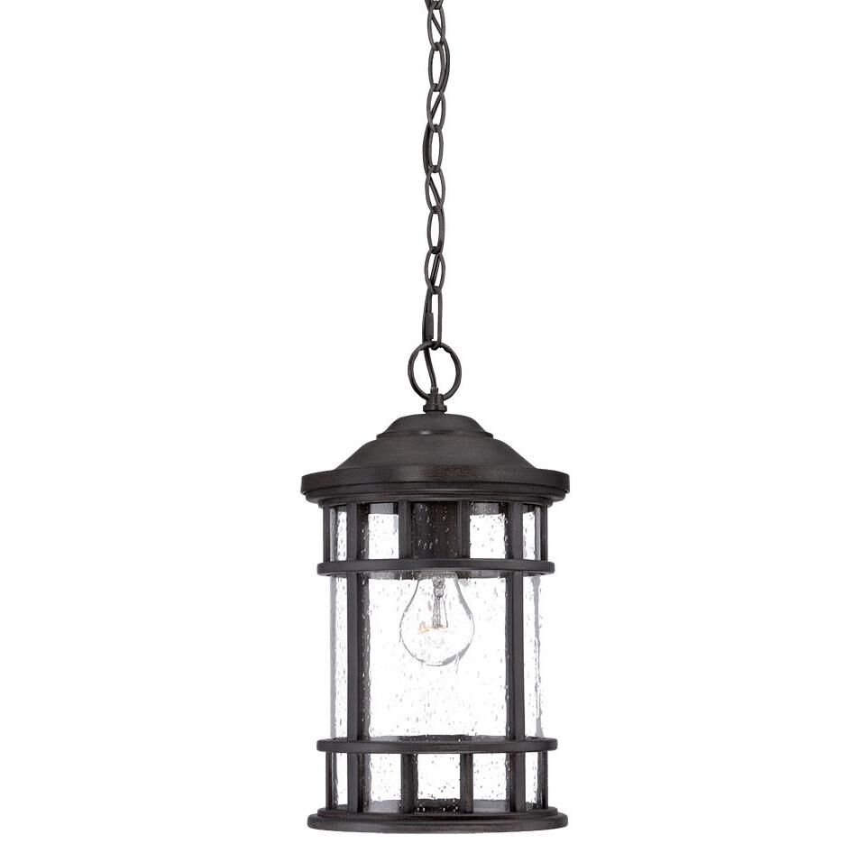 Shown in Black Coral finish and Clear glass and Clear Seeded Glass shade