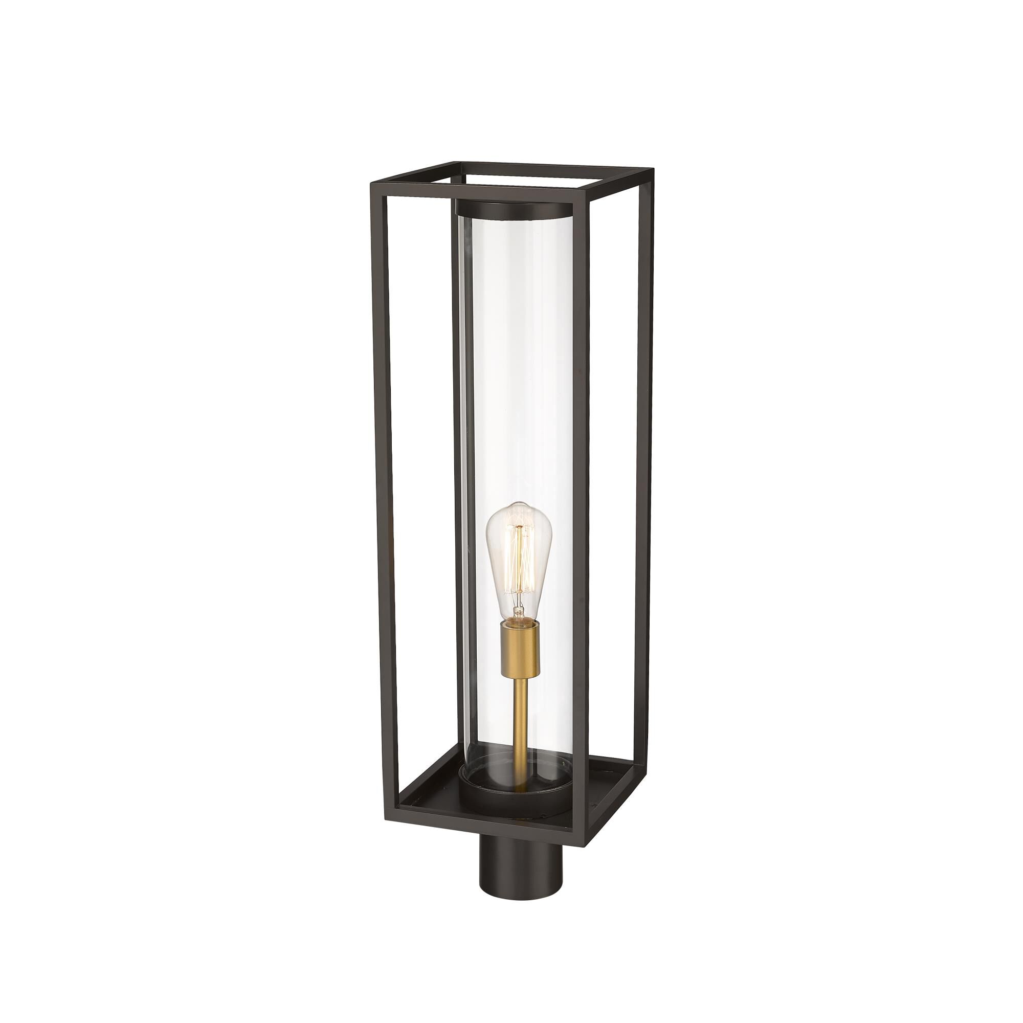 Shown in Deep Bronze + Outdoor Brass finish and Glass shade