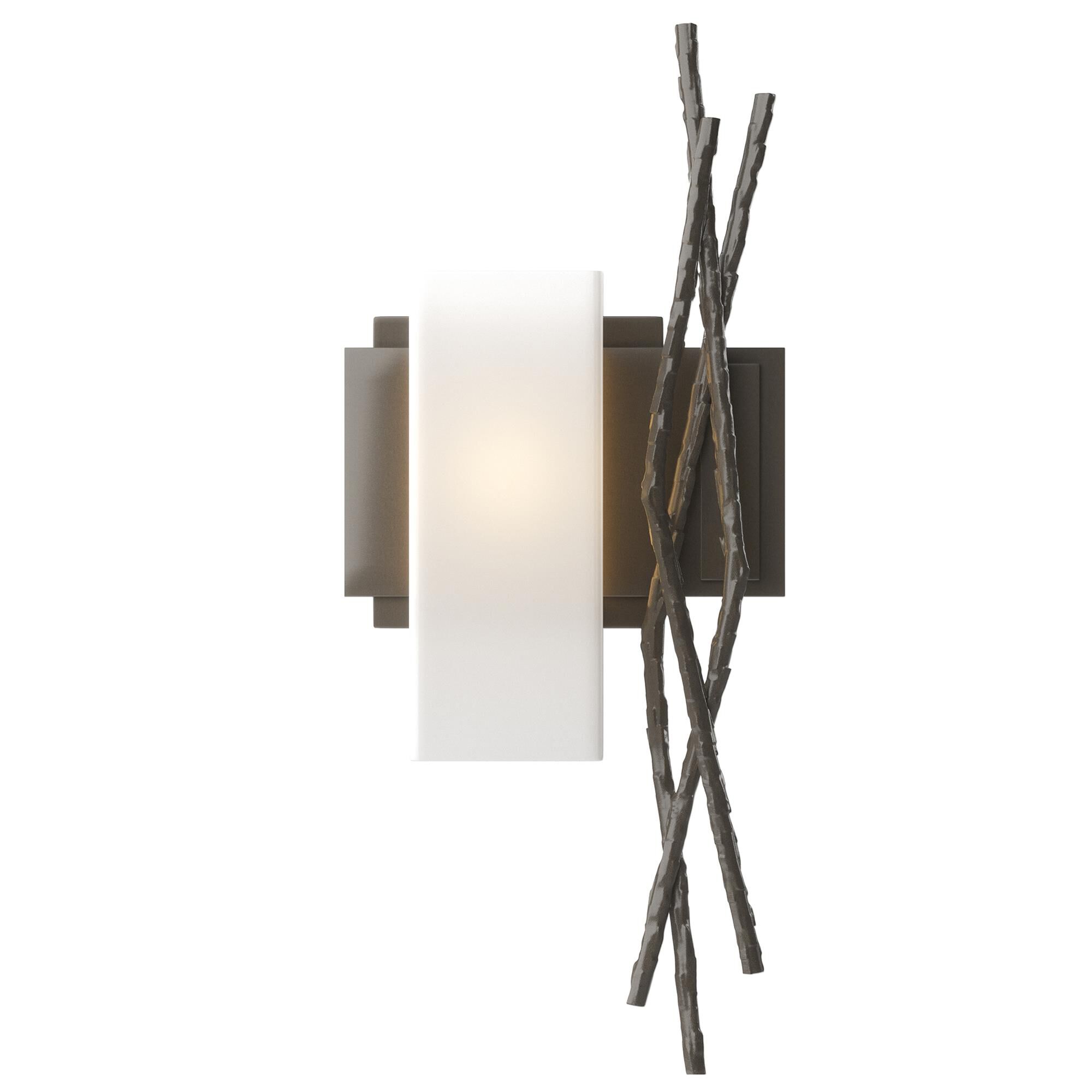 Shown in Dark Smoke finish and Opal  glass and Orientation: Left accent