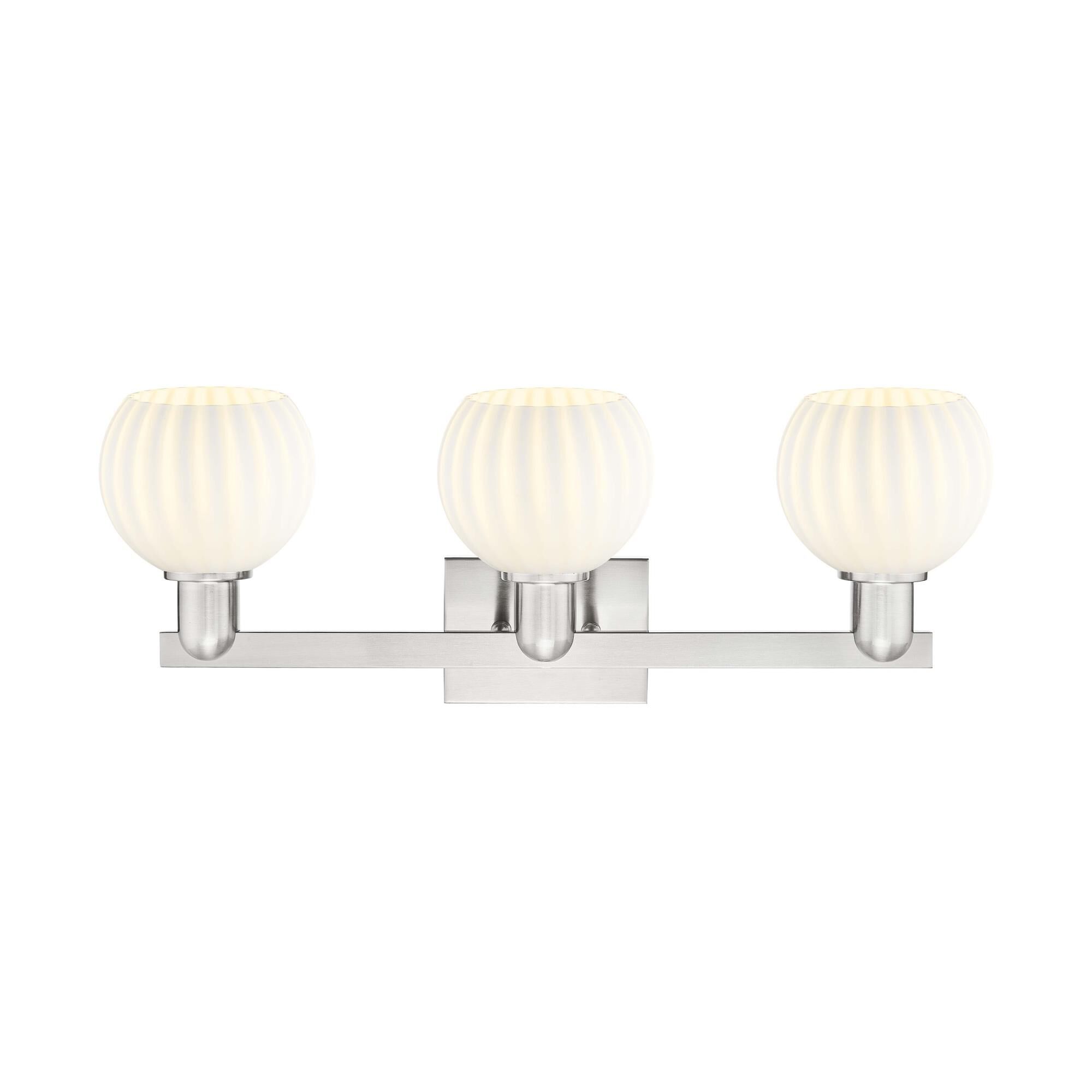 Shown in Brushed Satin Nickel finish and White Venetian glass