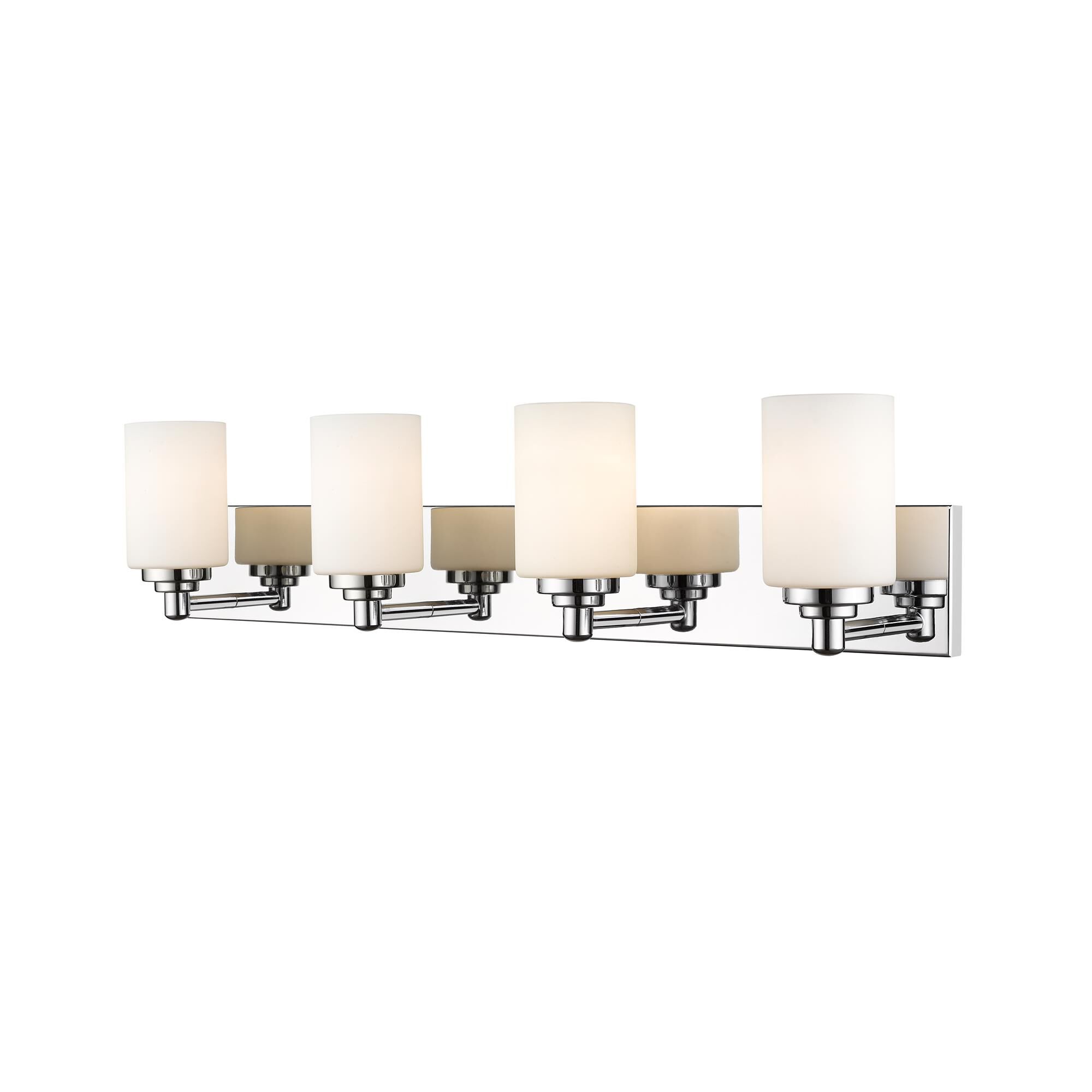 Shown in Chrome finish and Glass shade
