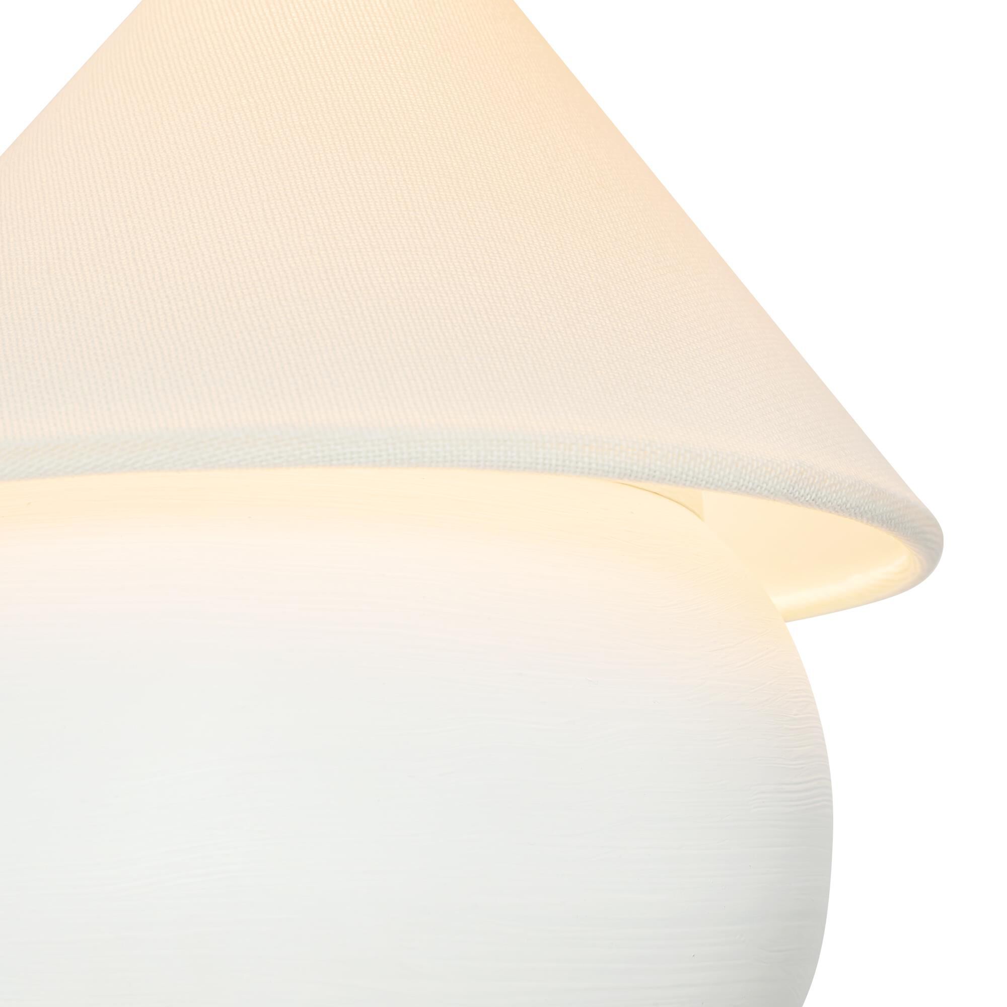Shown in Antique White finish and White Linen shade