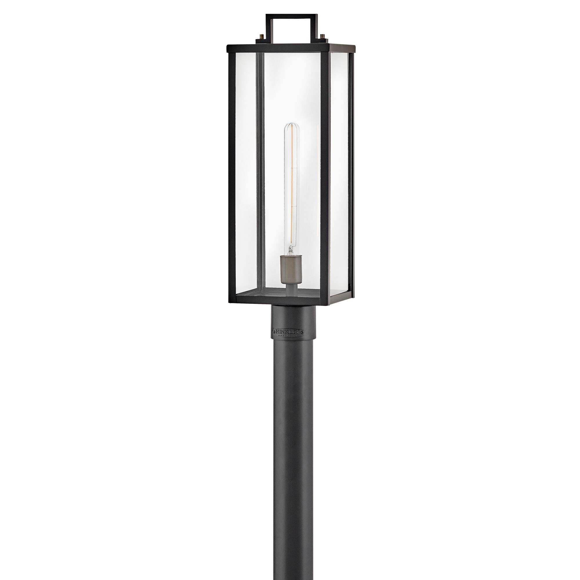 Shown in Black finish and Clear glass and Burnished Bronze accent