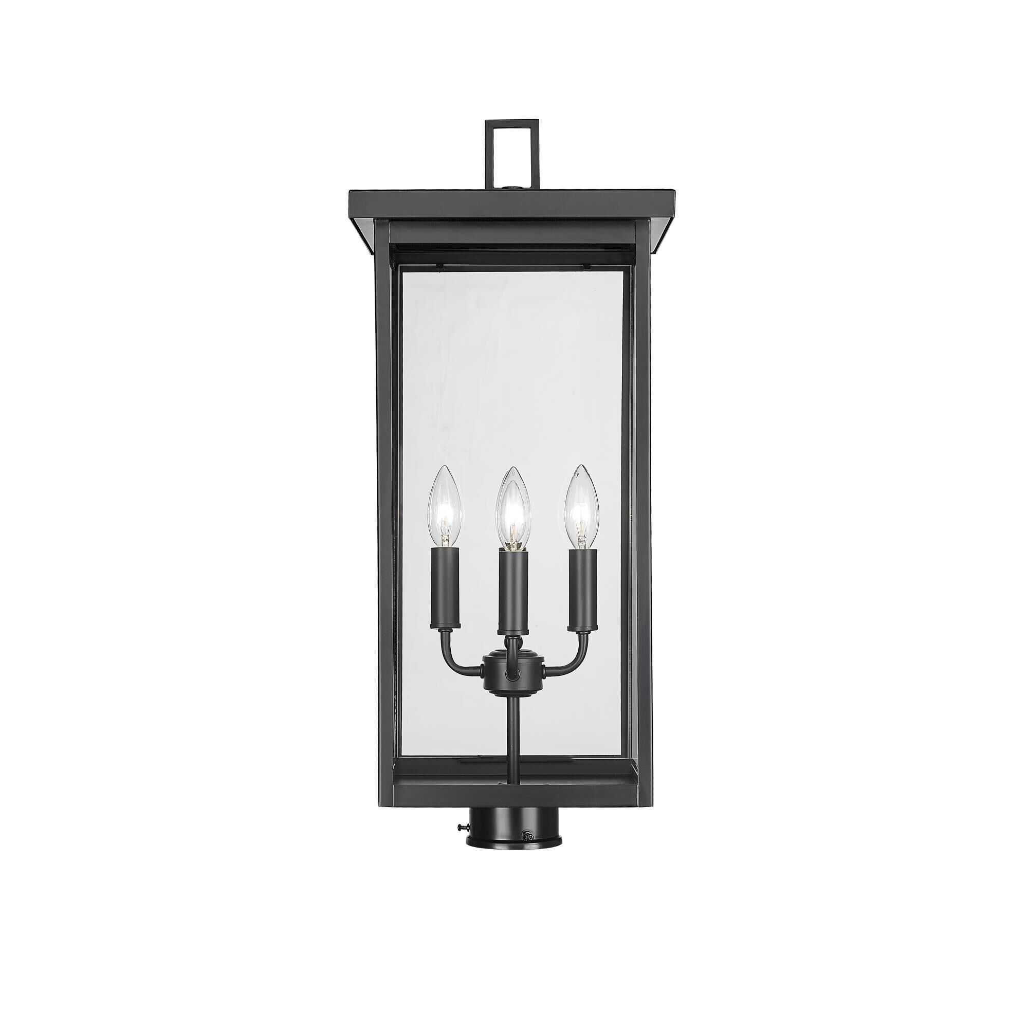 Shown in Powder Coated Black finish and Clear glass