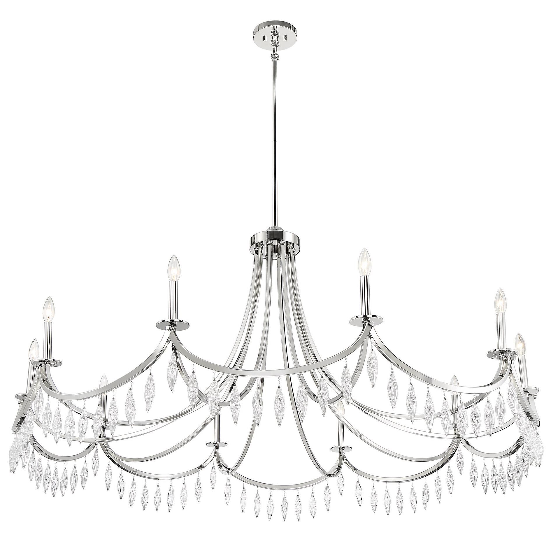 Shown in Polished Nickel finish and Clear crystal