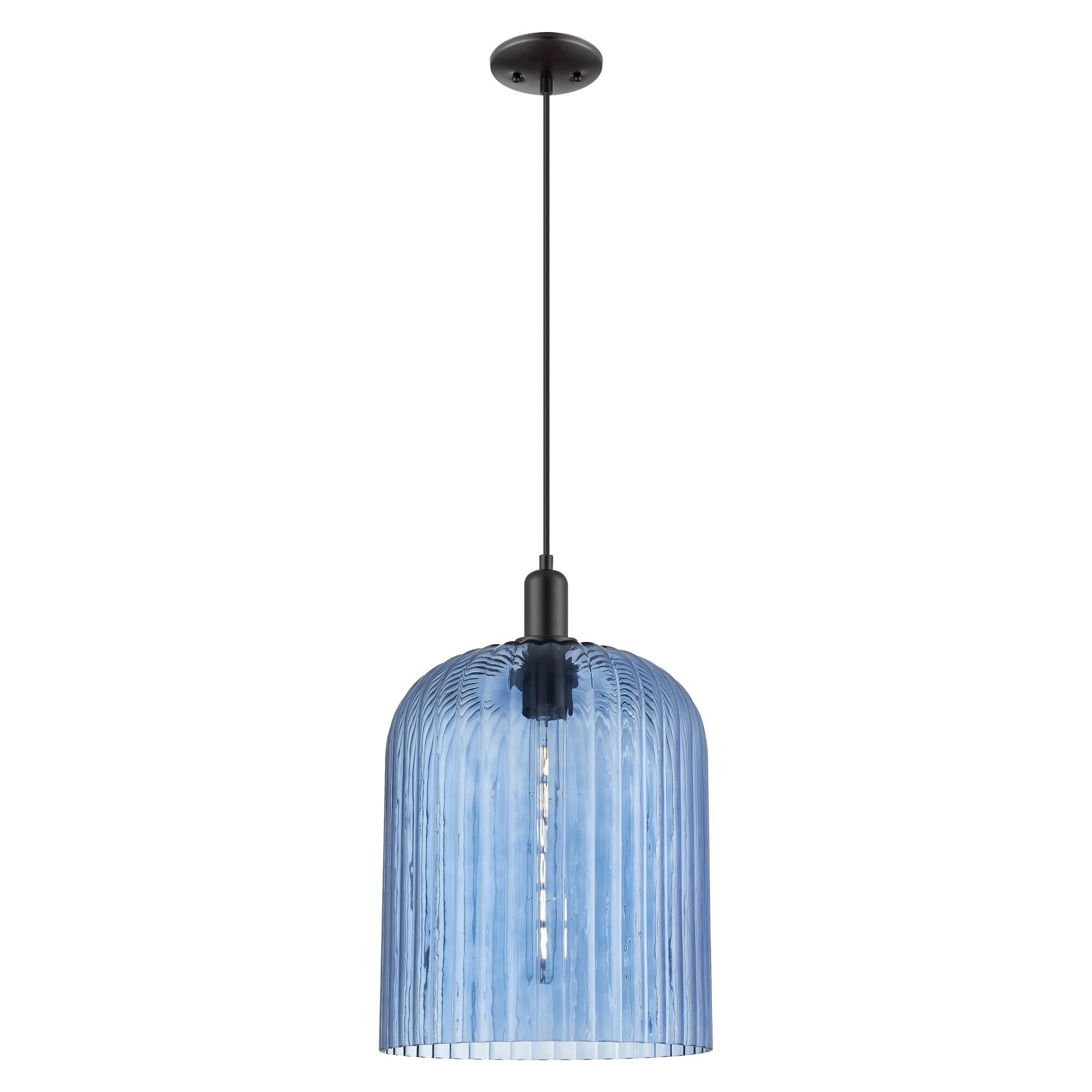 Shown in Matte Black finish and Blue glass