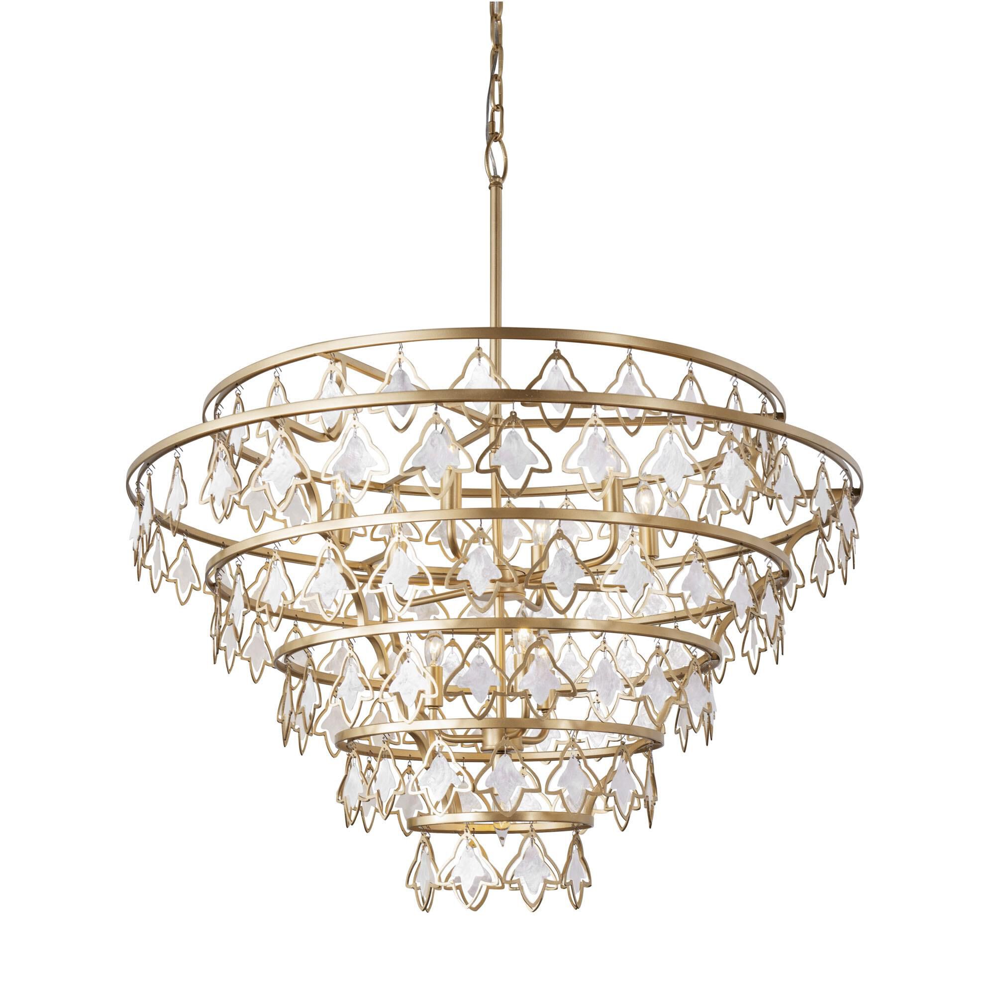 Shown in French Gold finish and White Capiz shade