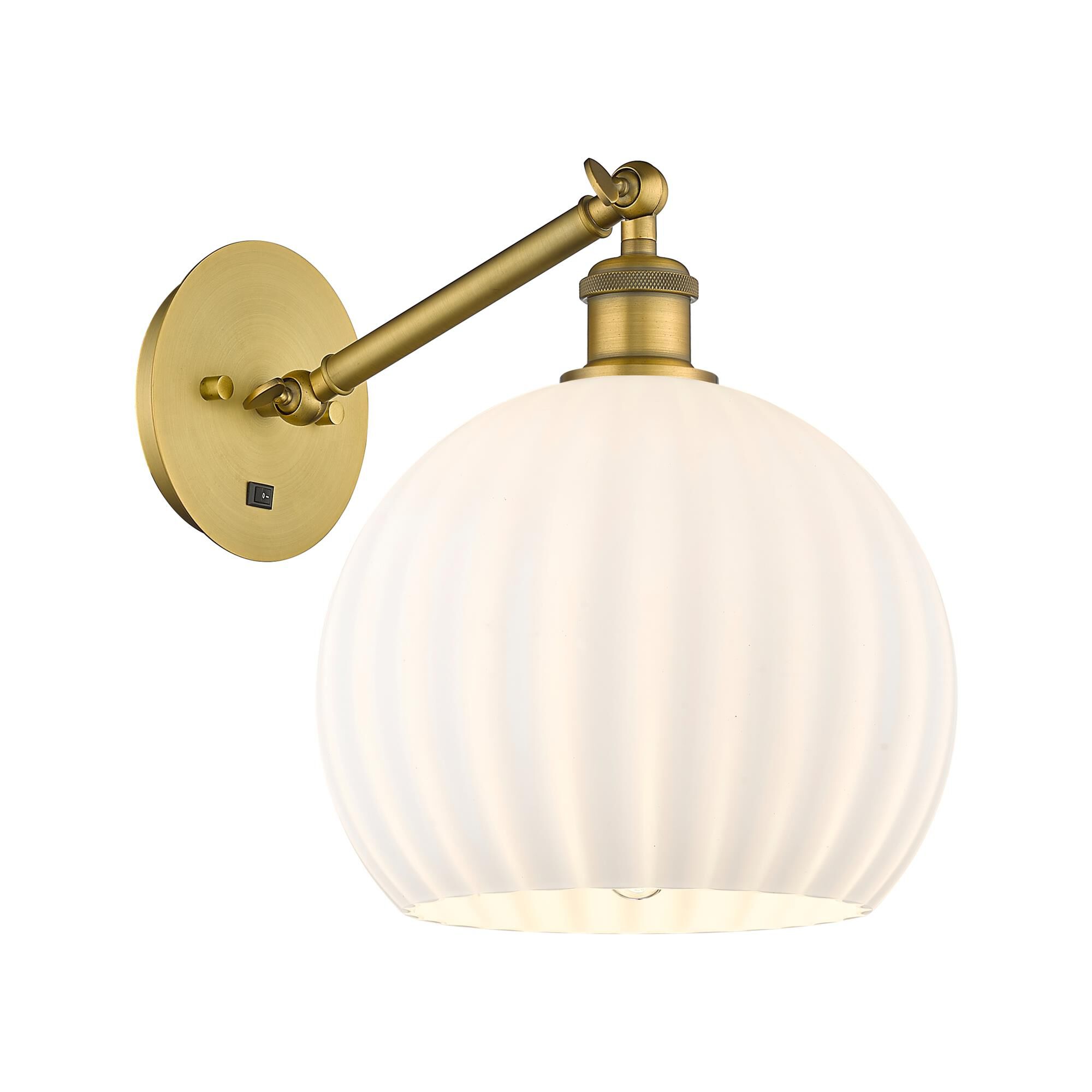Bruno Marashlian White Venetian 10 Inch Wall Swing Lamp by Innovations Lighting