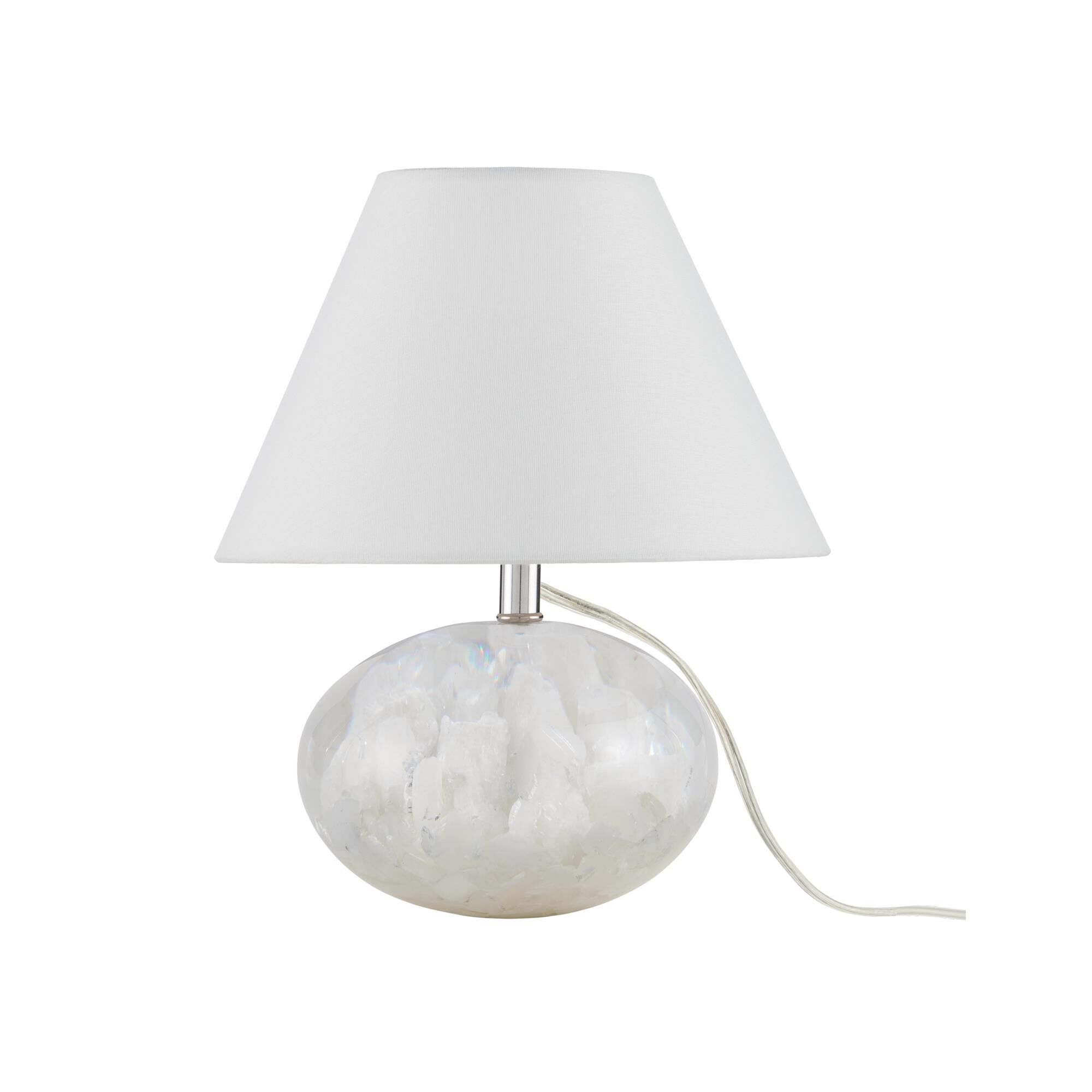 Shown in Clear finish and White Linen shade