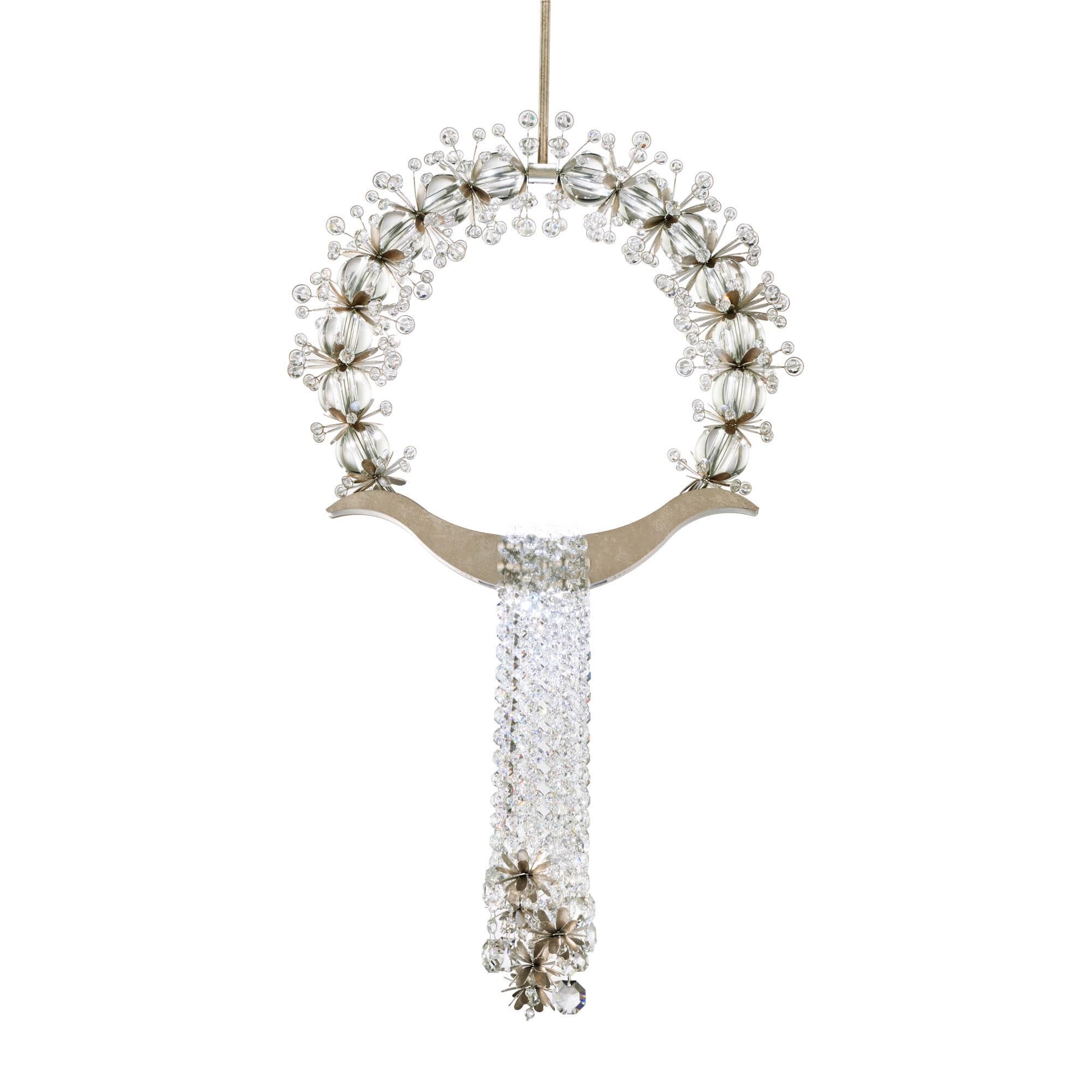 Shown in Antique Silver finish and Radiance crystal and Crystal glass
