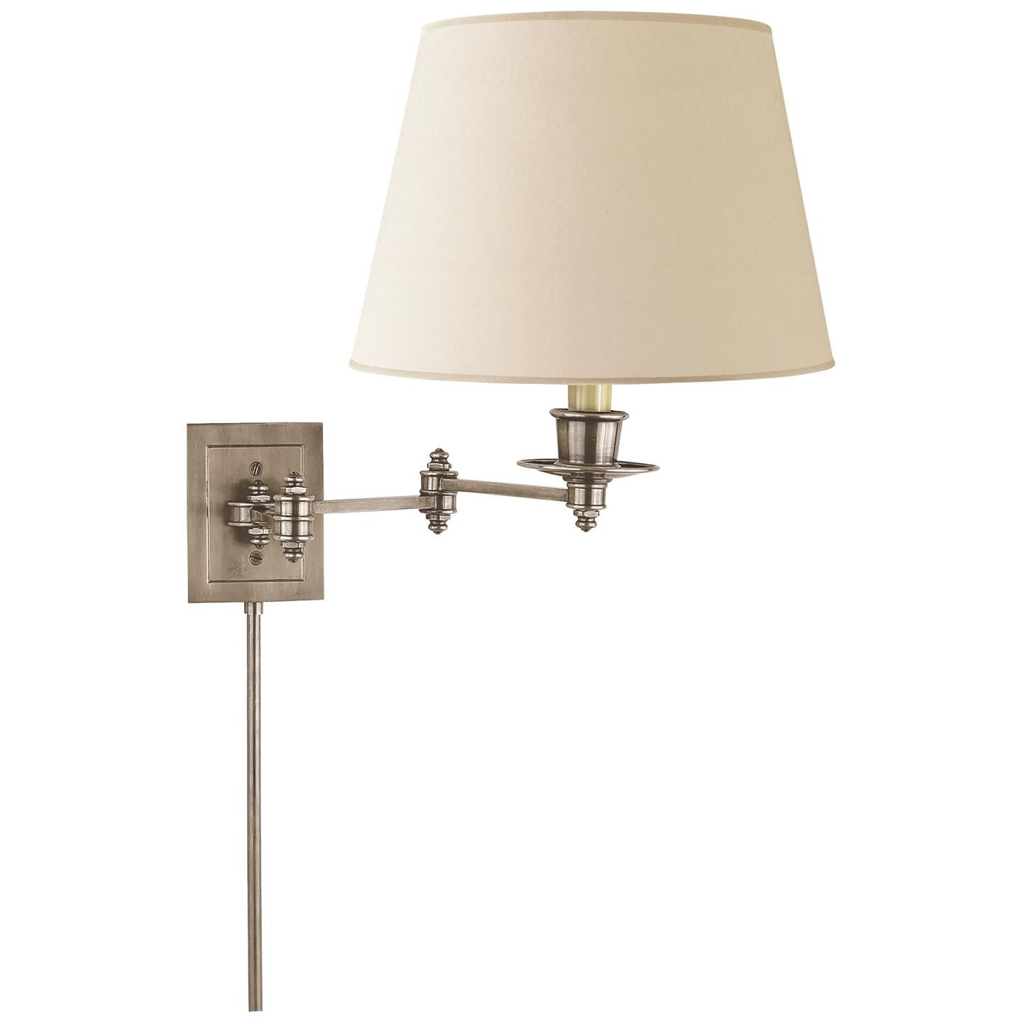 Shown in Antique Nickel finish and Linen shade