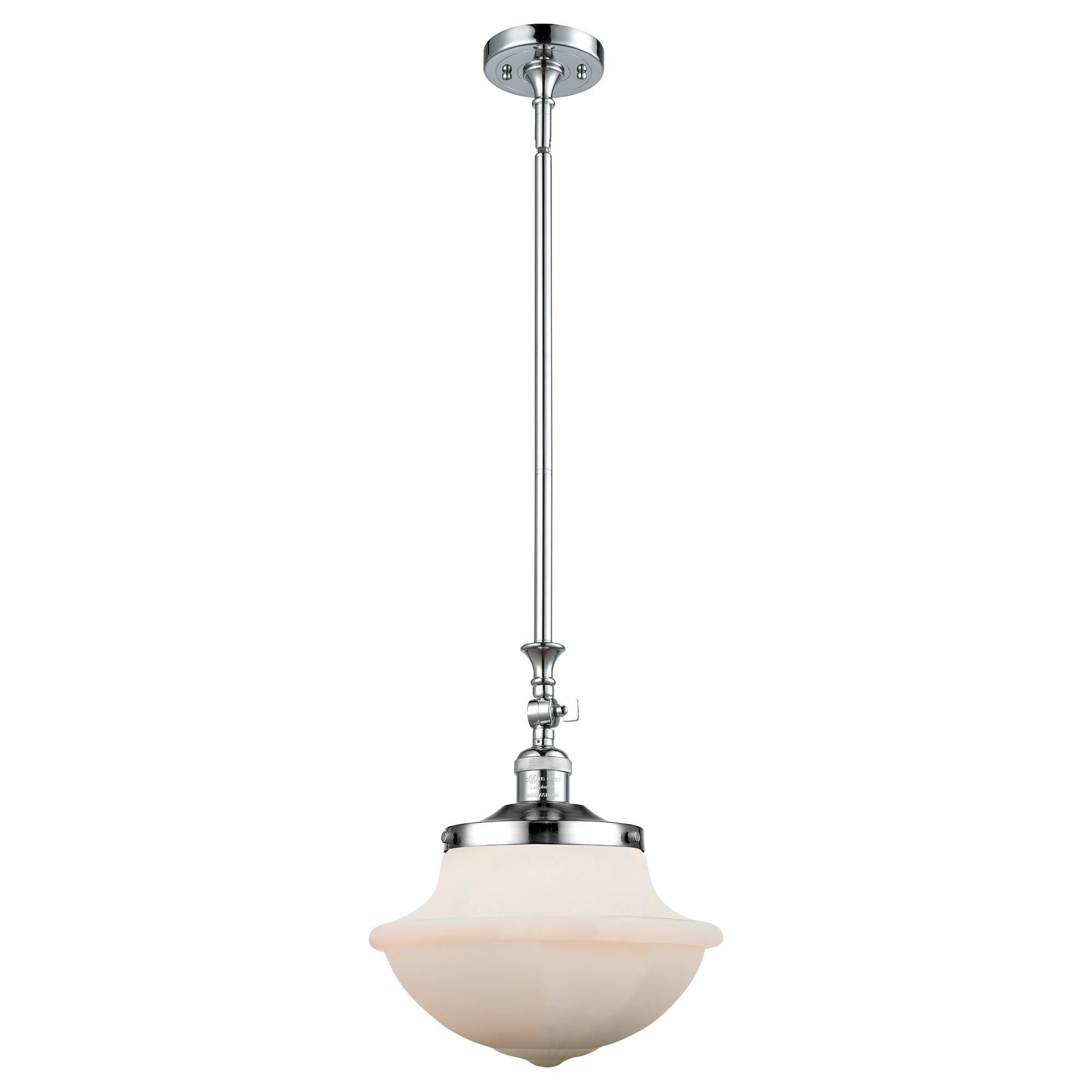 Shown in Polished Chrome finish and Schoolhouse glass and Glass shade
