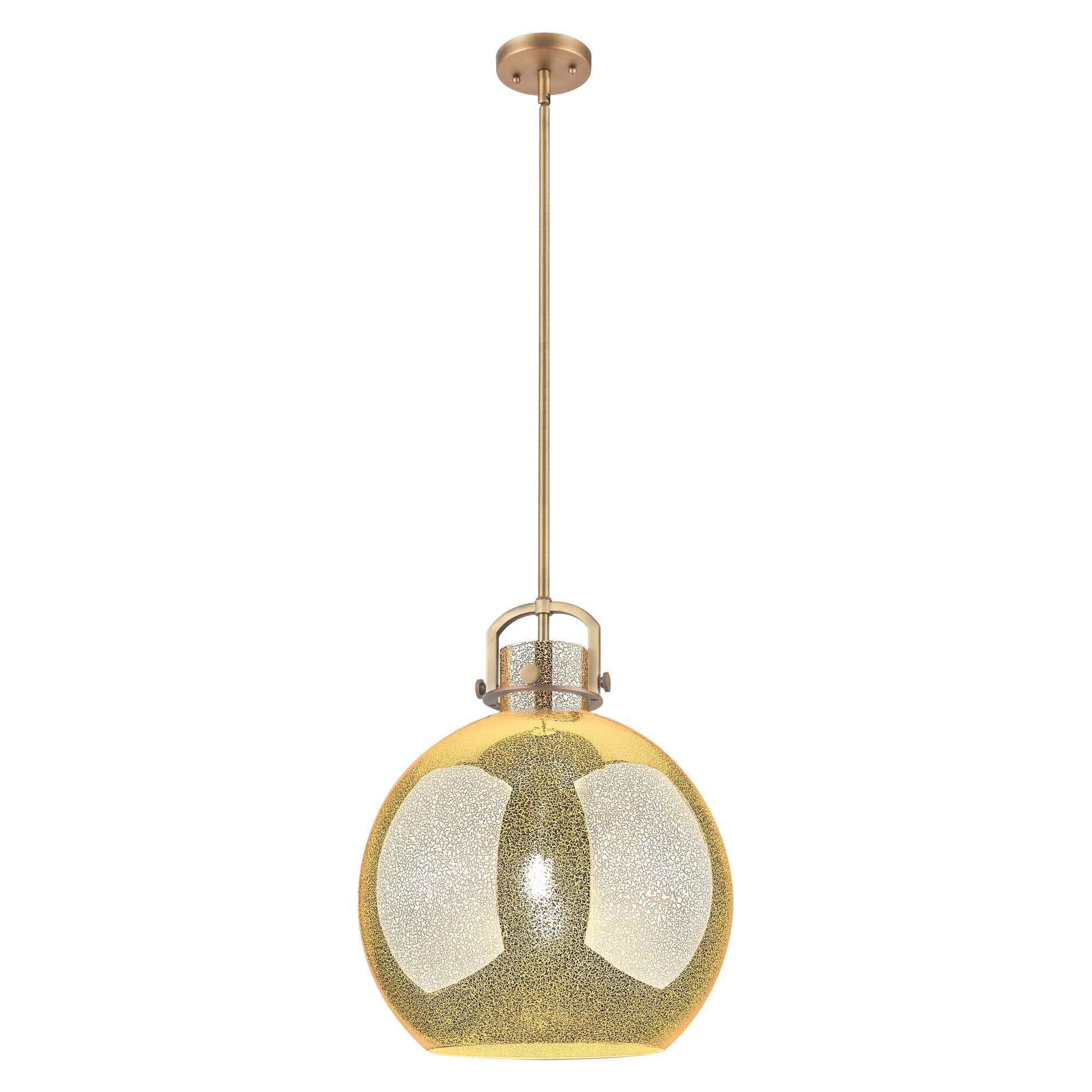 Shown in Brushed Brass finish and Mercury shade