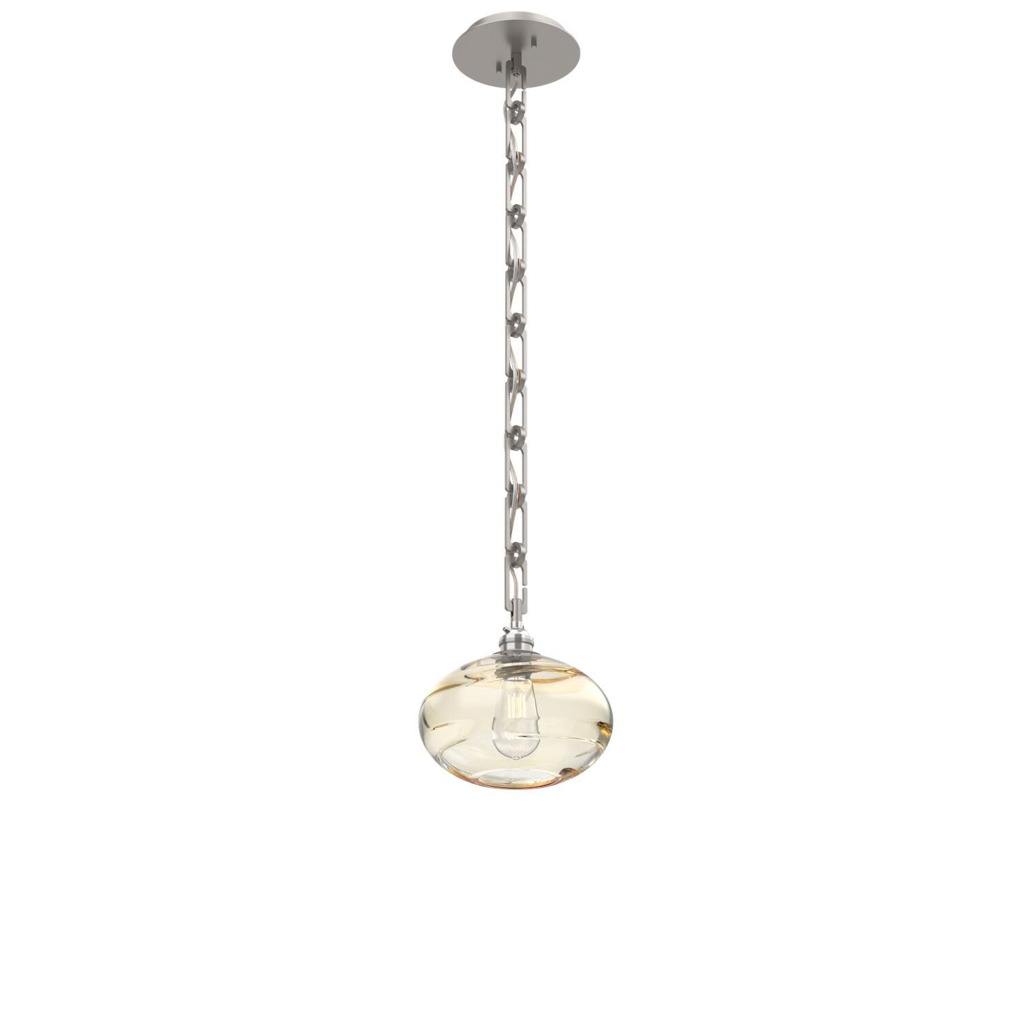 Shown in Beige Silver finish and Amber glass
