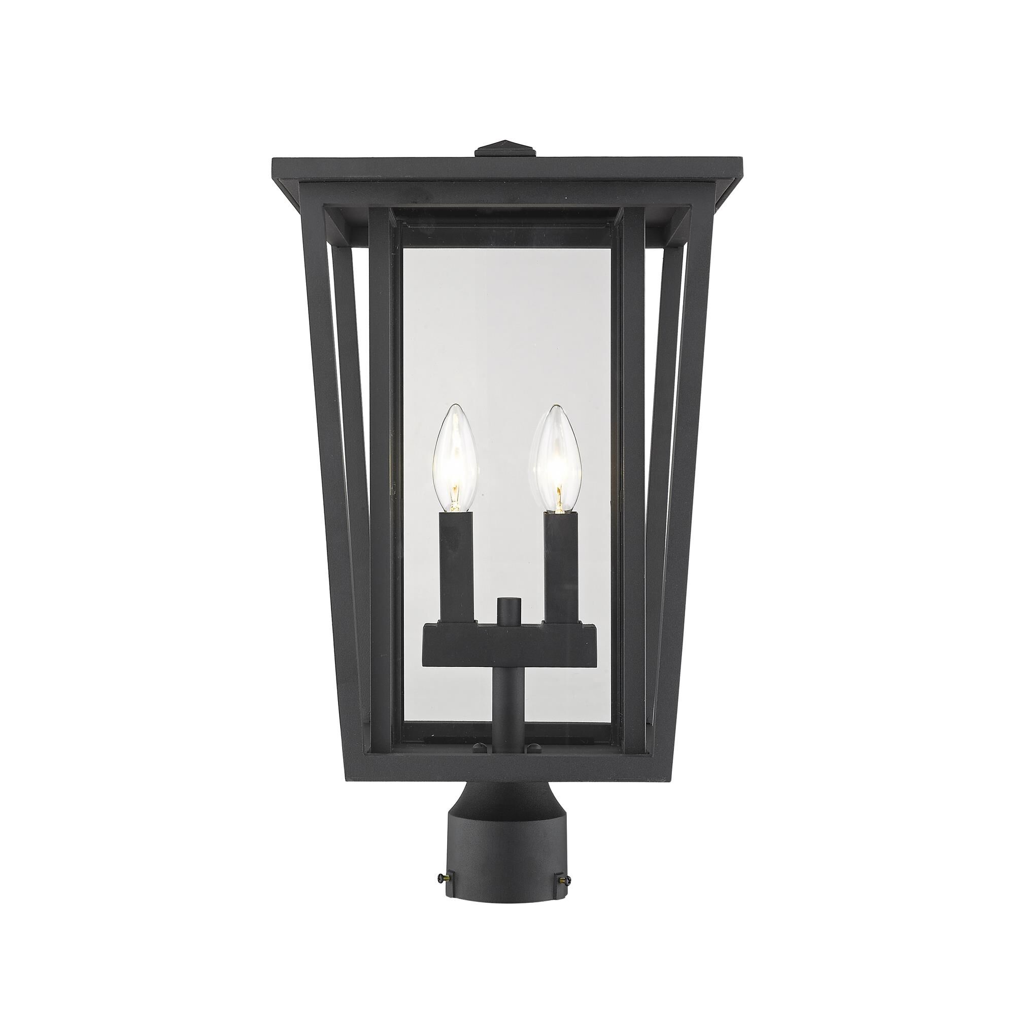 Shown in Black finish and Glass shade