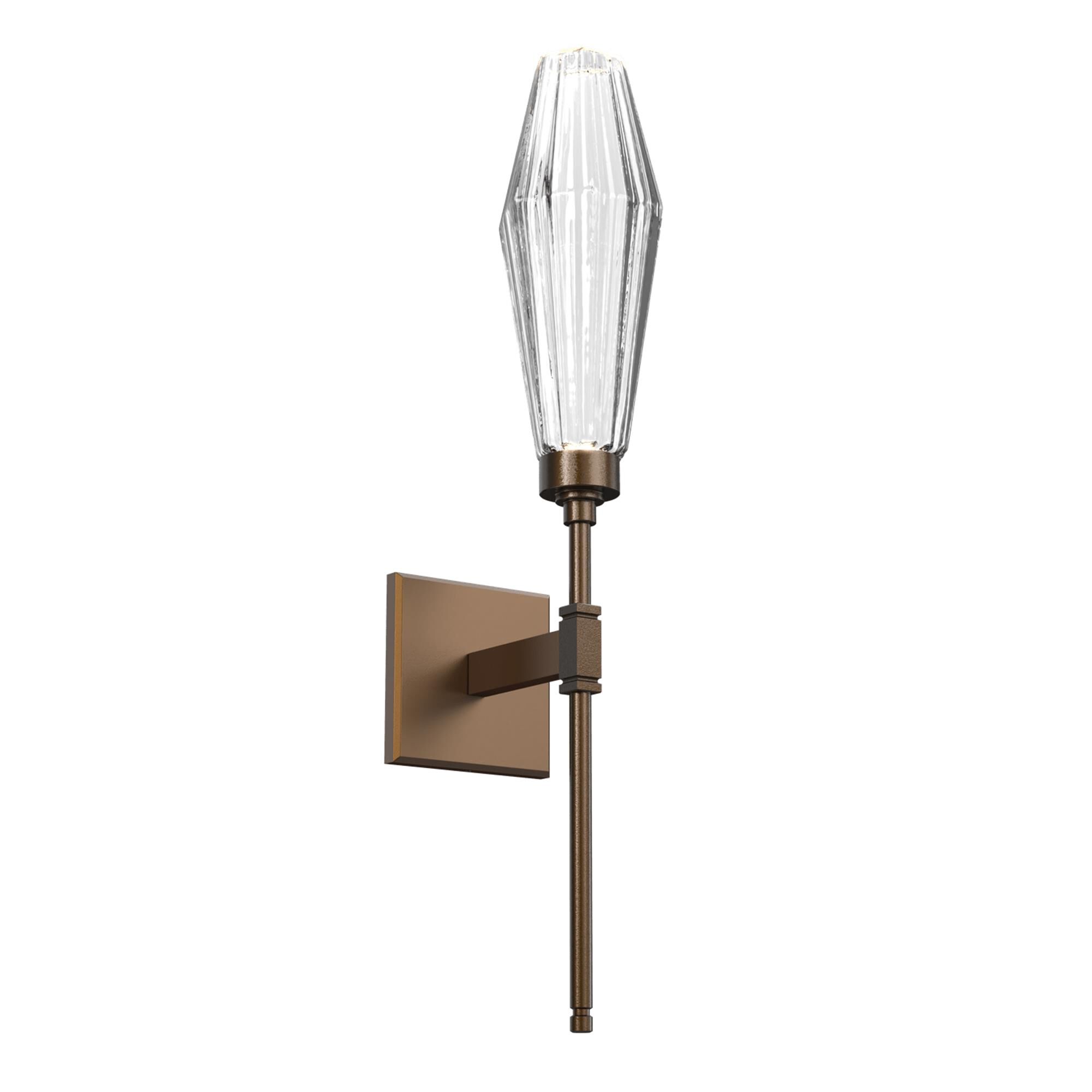 Shown in Flat Bronze finish and Optic Rib Clear glass