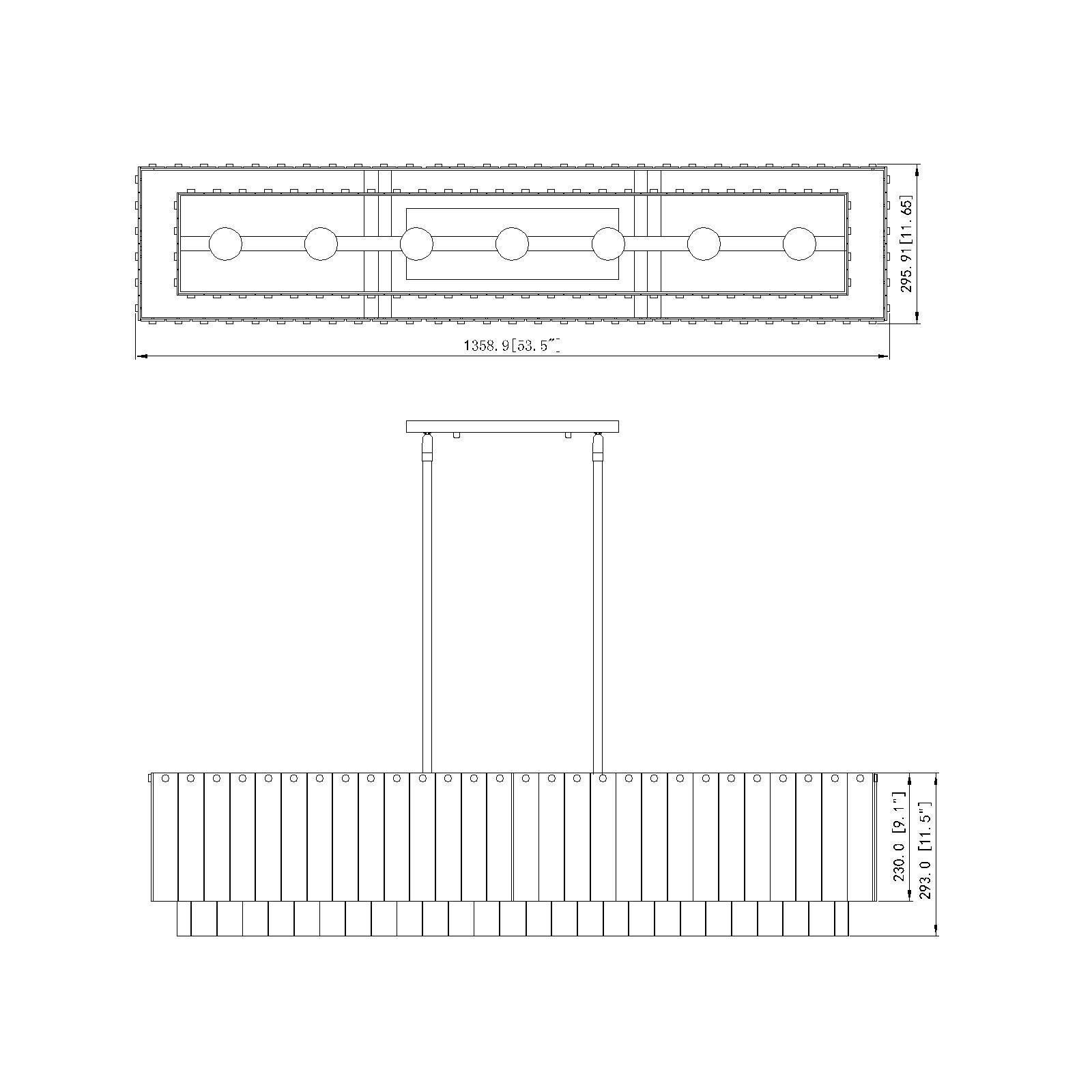 Glacier 53 Inch 7 Light Linear Suspension Light by Z-Lite