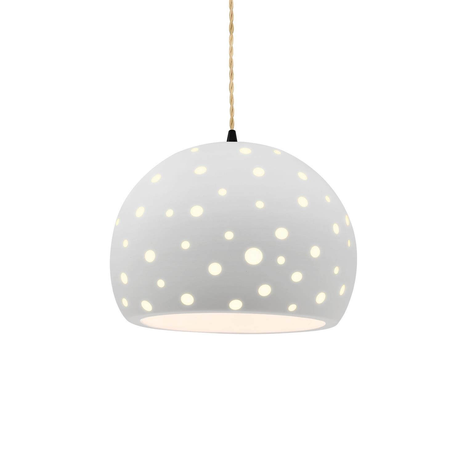 Shown in Matte Black finish and Bisque shade