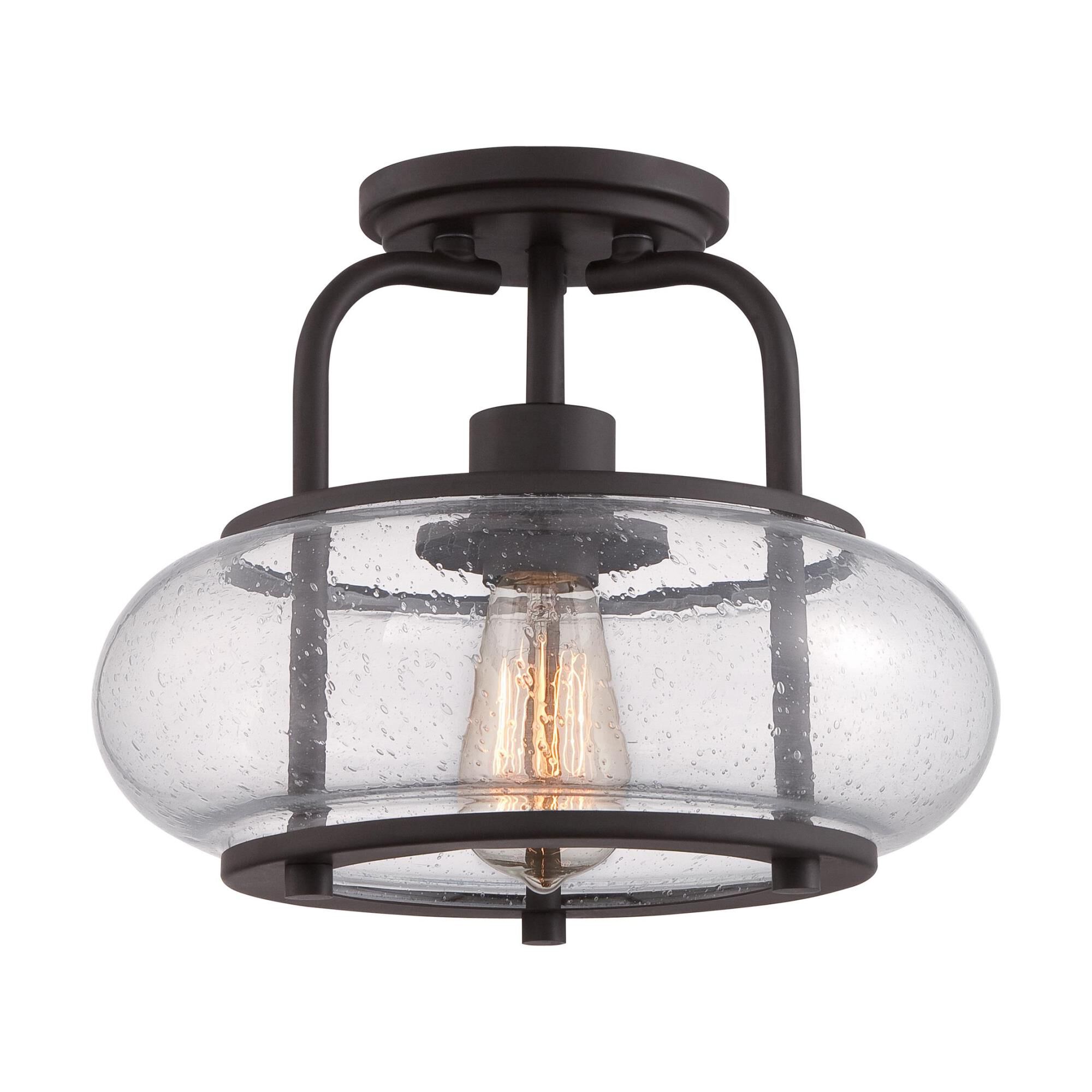 Shown in Old Bronze finish and Clear Seedy glass