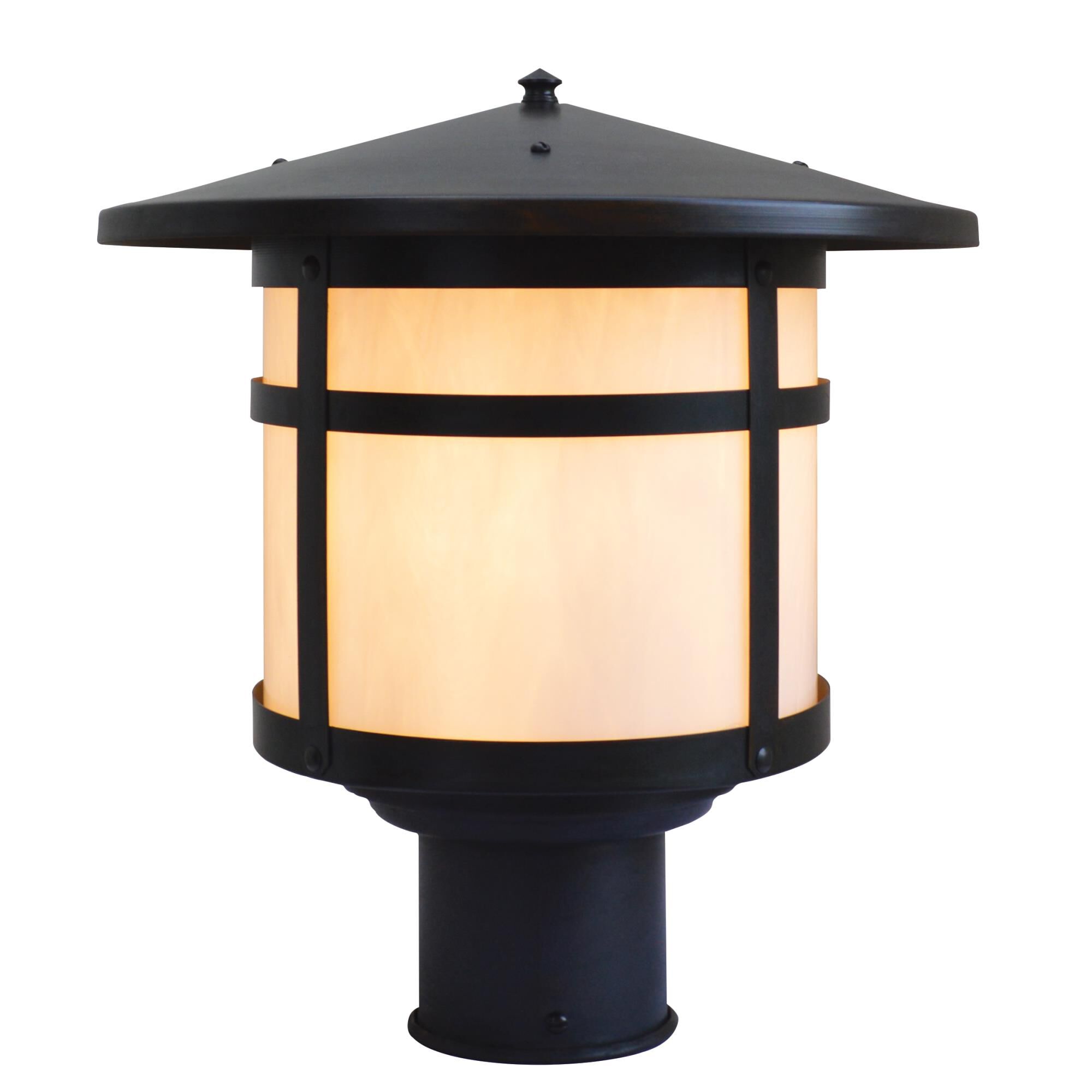 Shown in Bronze finish and White Opalescent glass