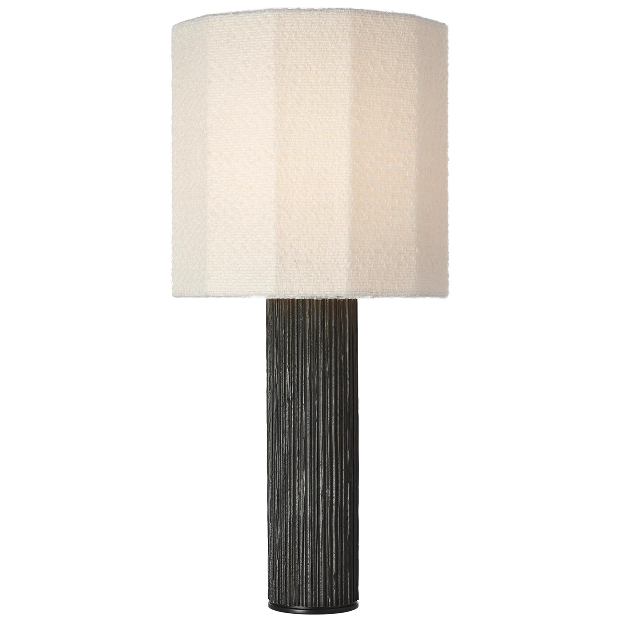 Shown in Ridged Carbon finish and Decorative Boucle shade