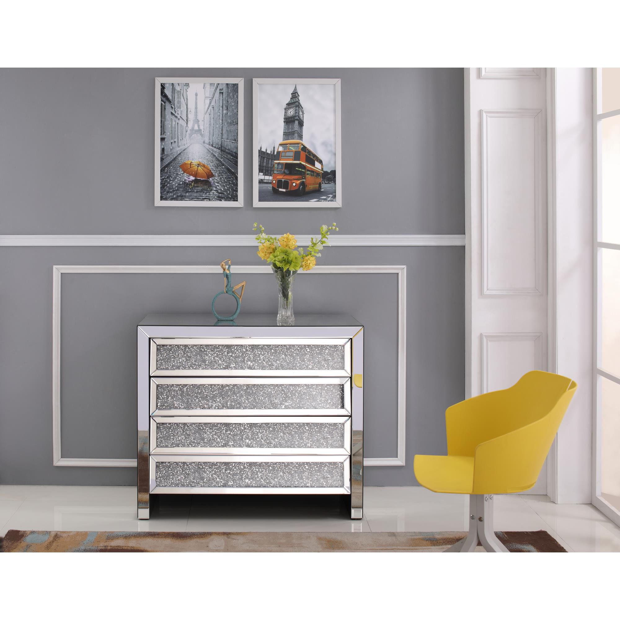 Shown in Clear Mirror finish and Royal Cut - Silver crystal