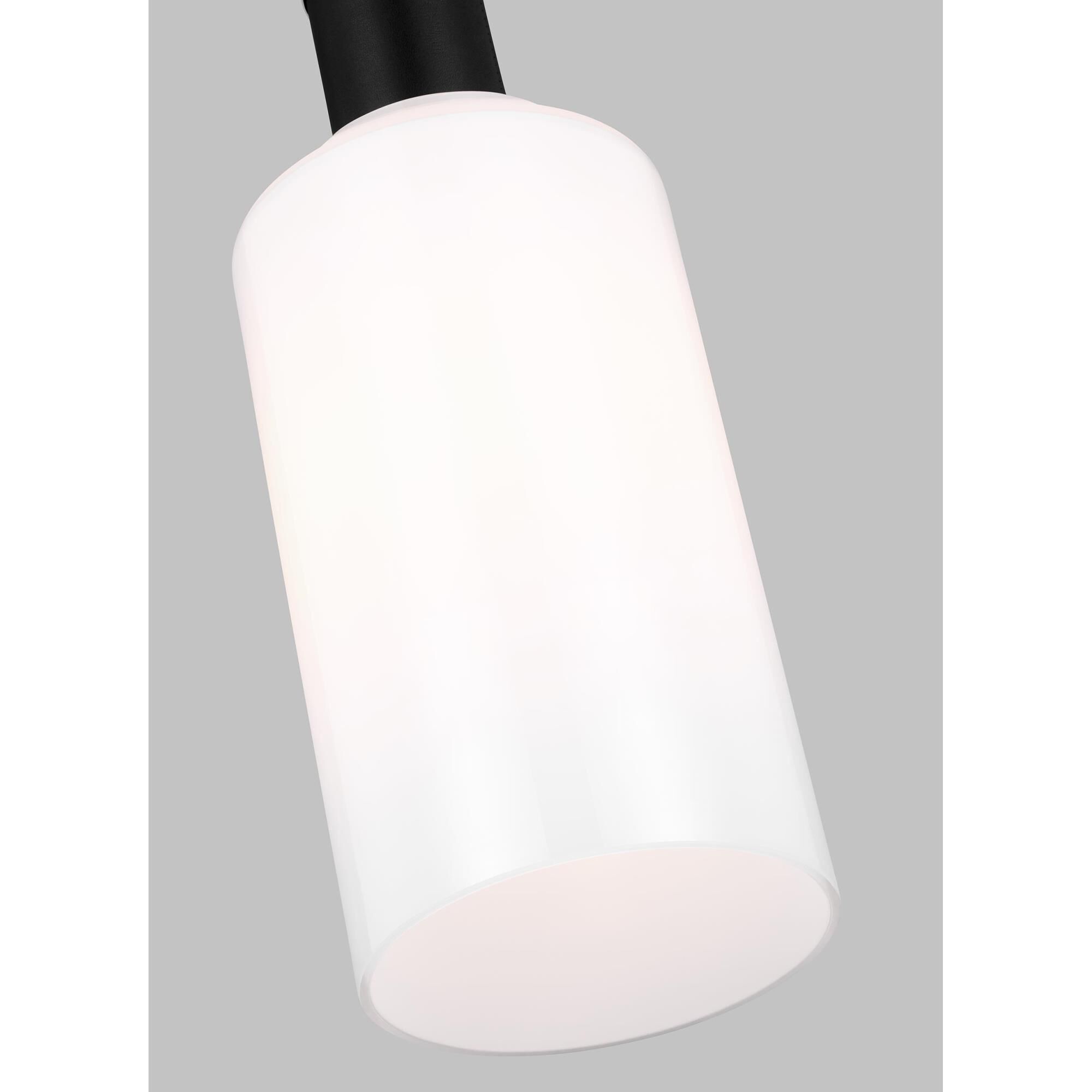 Shown in Polished Nickel finish and Milk White glass