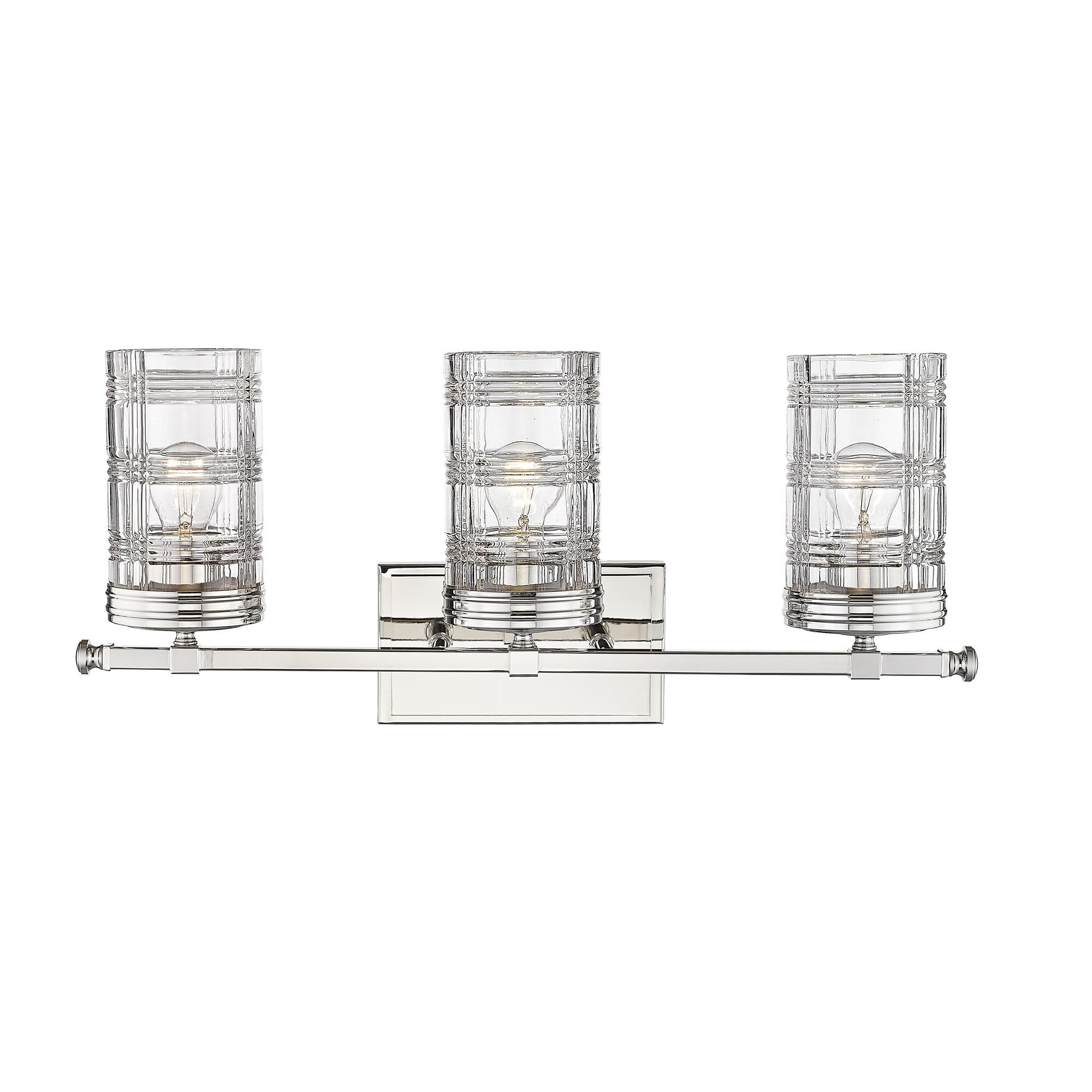 Shown in Polished Nickel finish and Clear glass