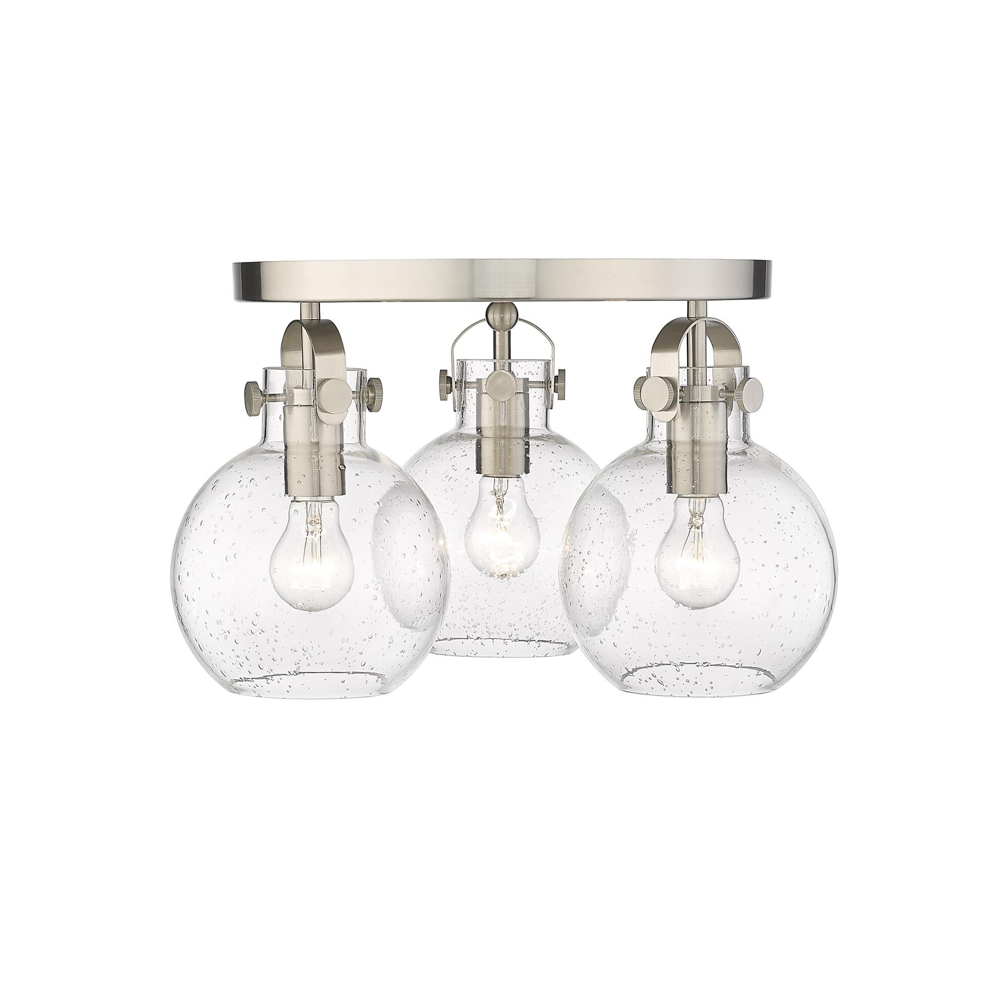 Shown in Satin Nickel finish and Seedy glass