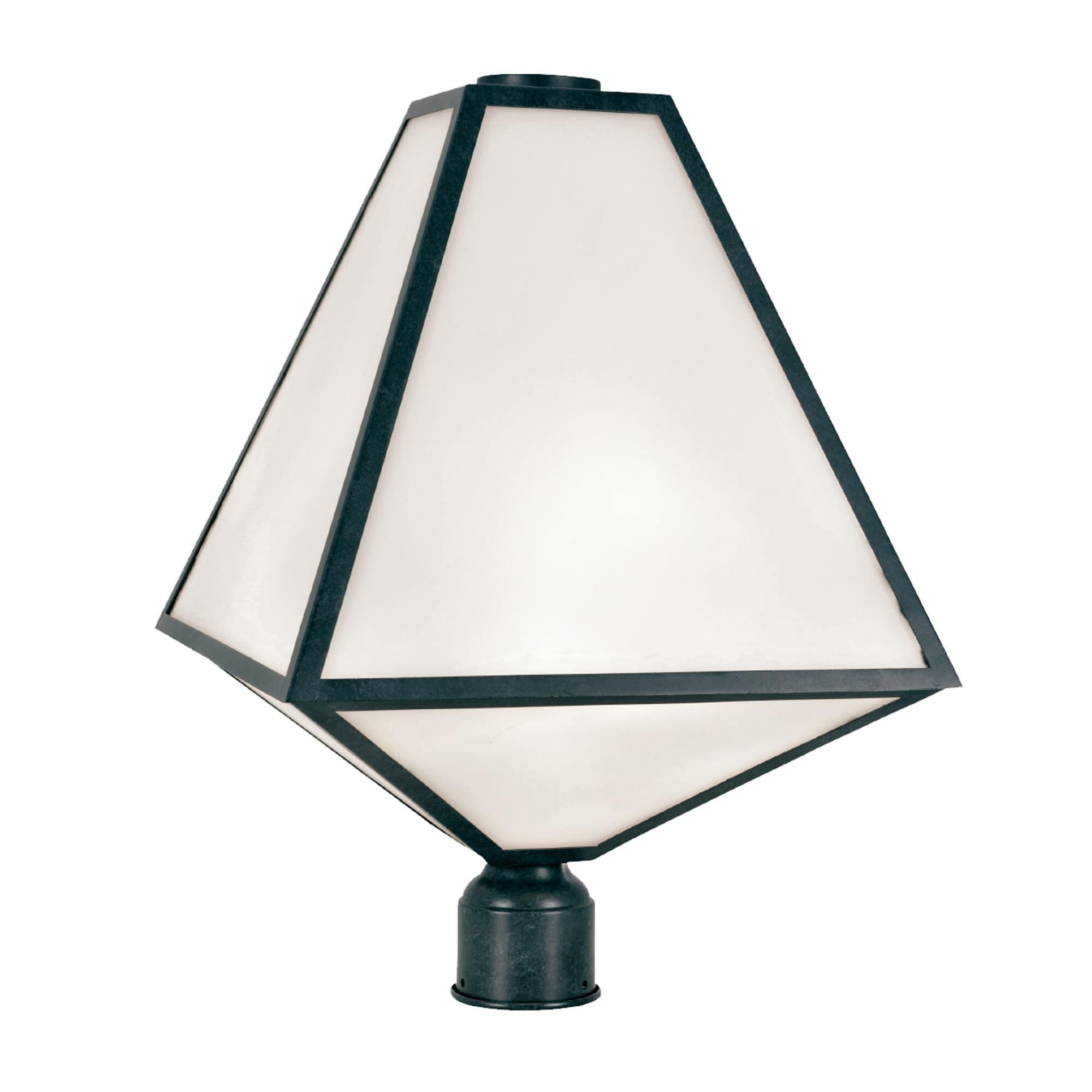 Shown in Black Charcoal finish and White Opal  Panel glass and White Opal Glass Panel shade
