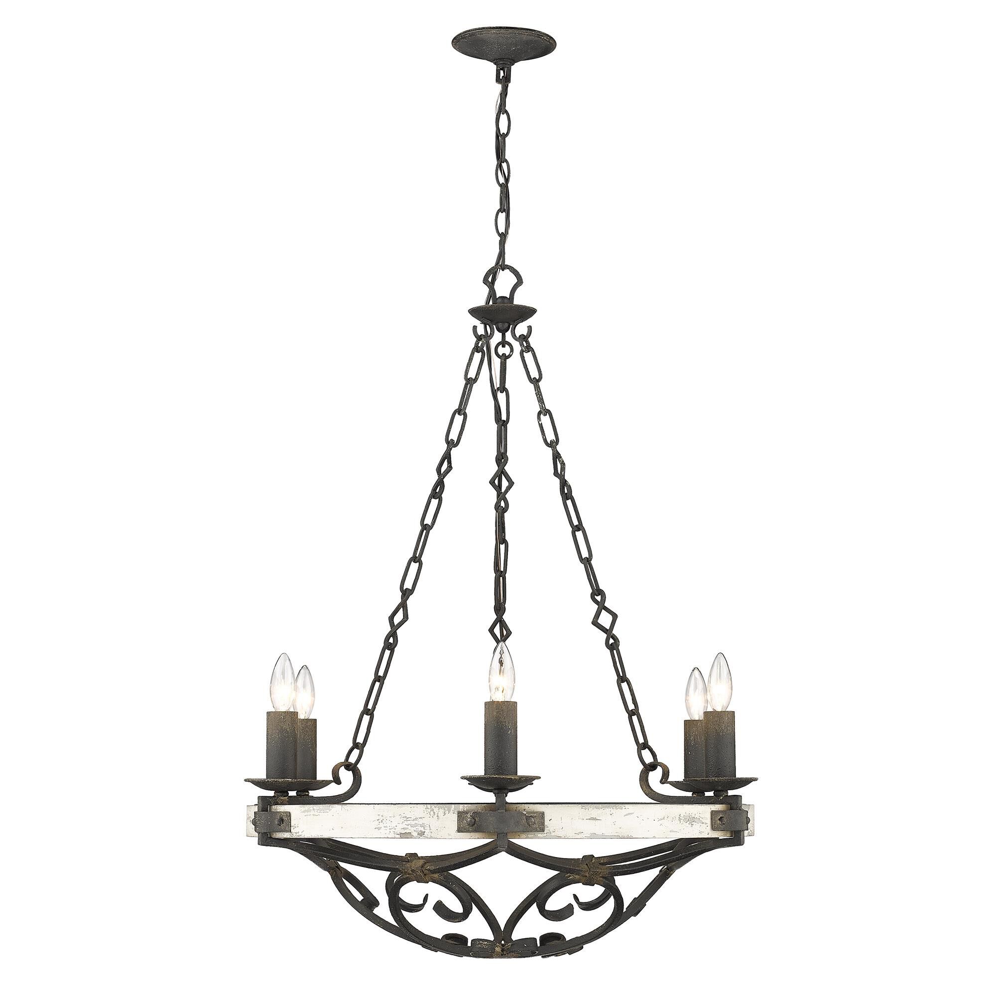 Madera 28 Inch 6 Light Chandelier by Golden Lighting