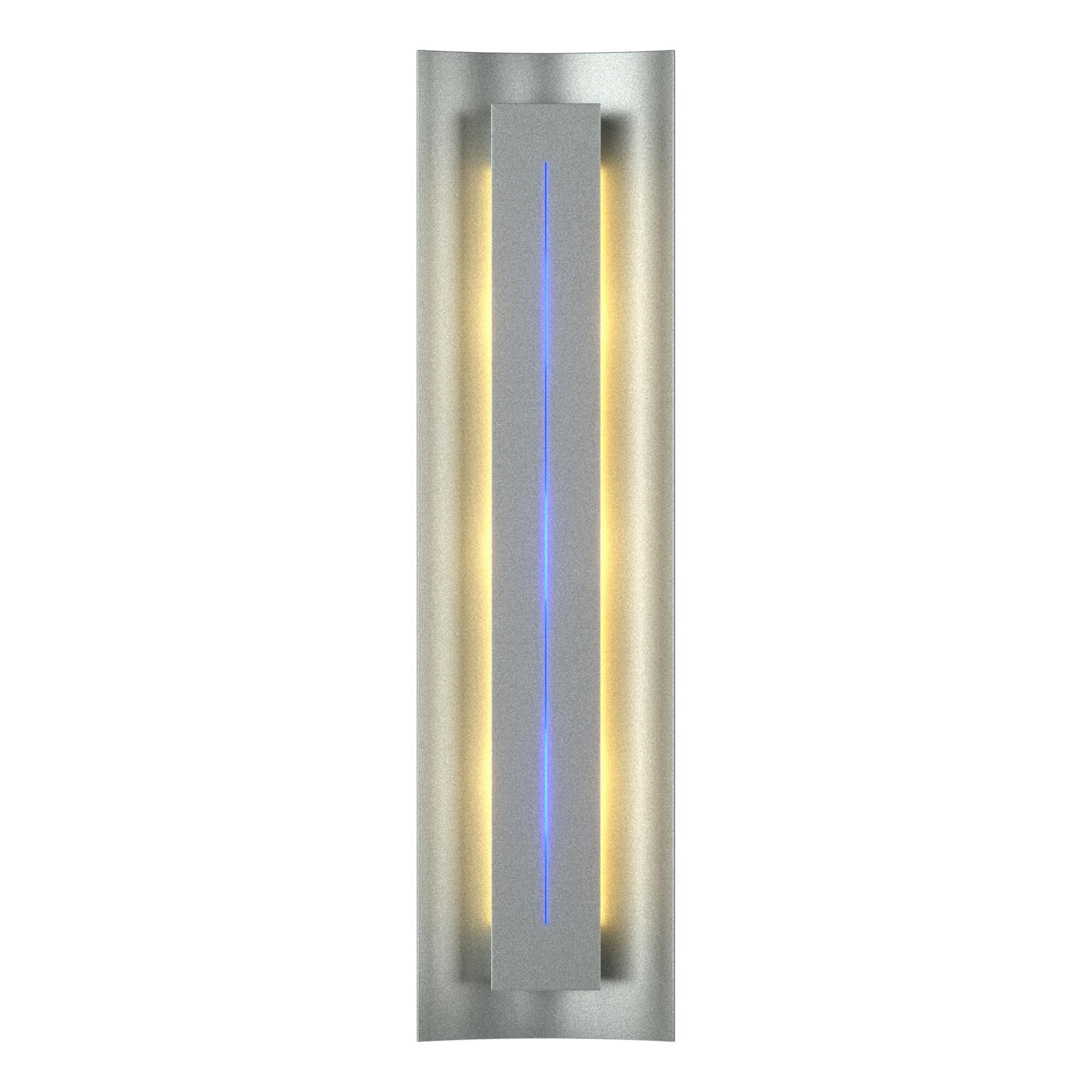 Shown in Vintage Platinum finish and Blue  glass