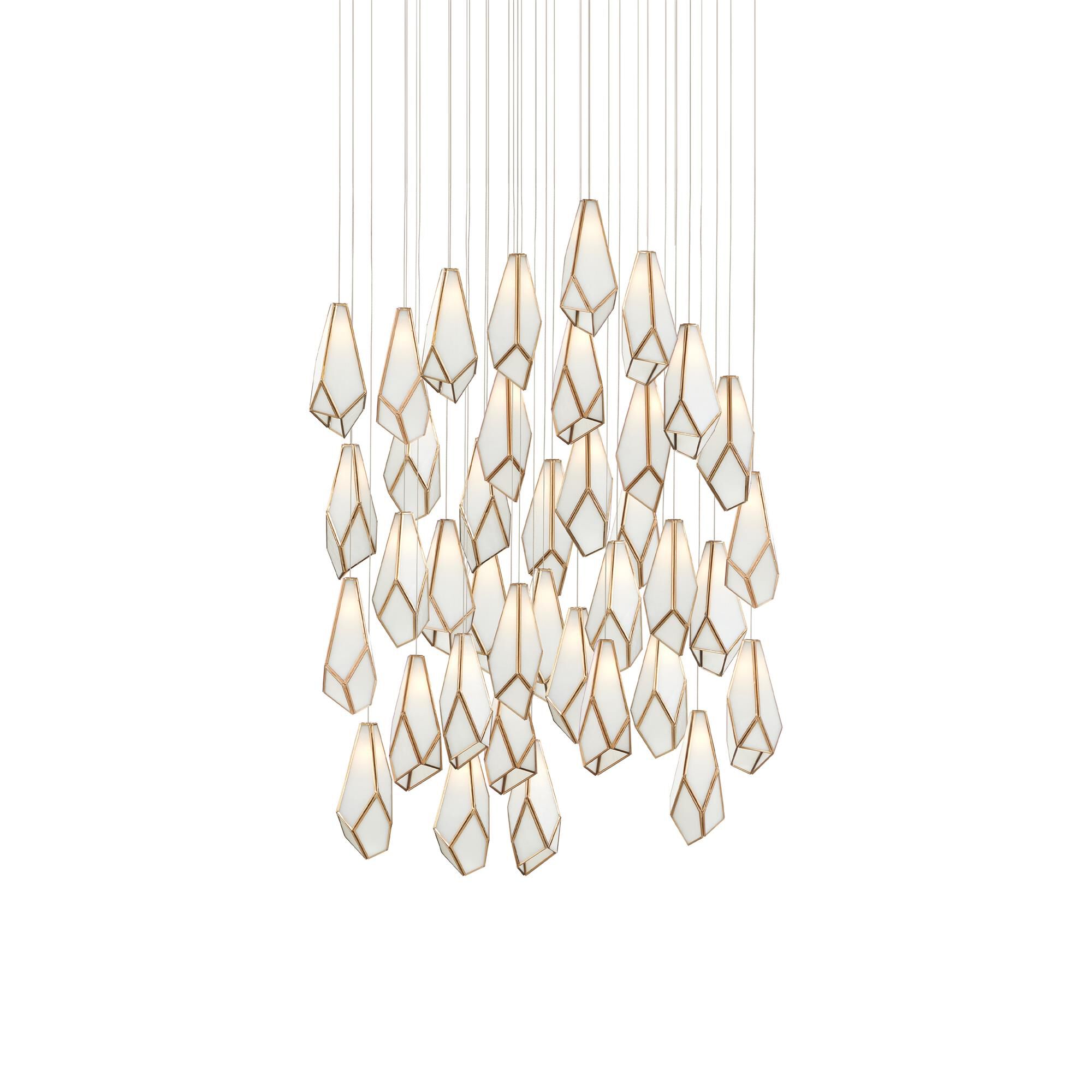 Shown in White/Antique Brass/Silver finish and White/Antique Brass/Glass/Iron shade