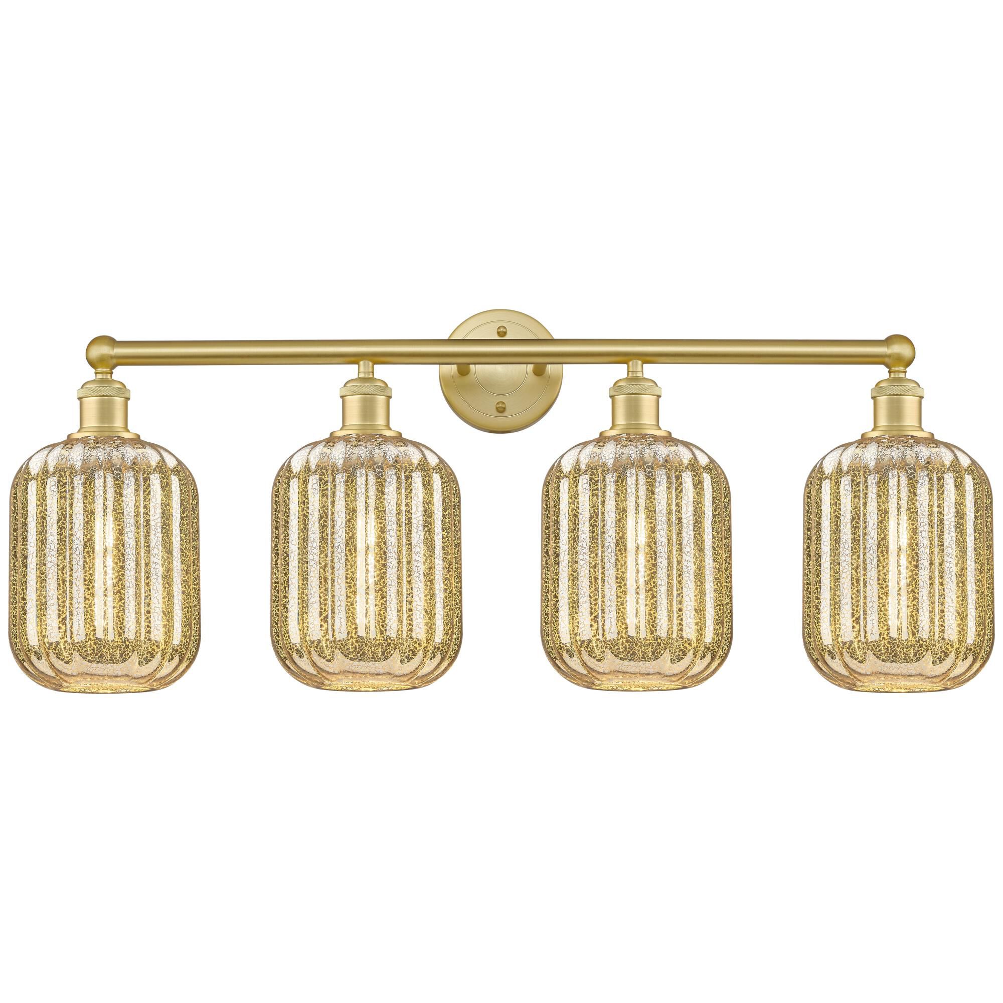 Shown in Satin Gold finish and Mercury glass