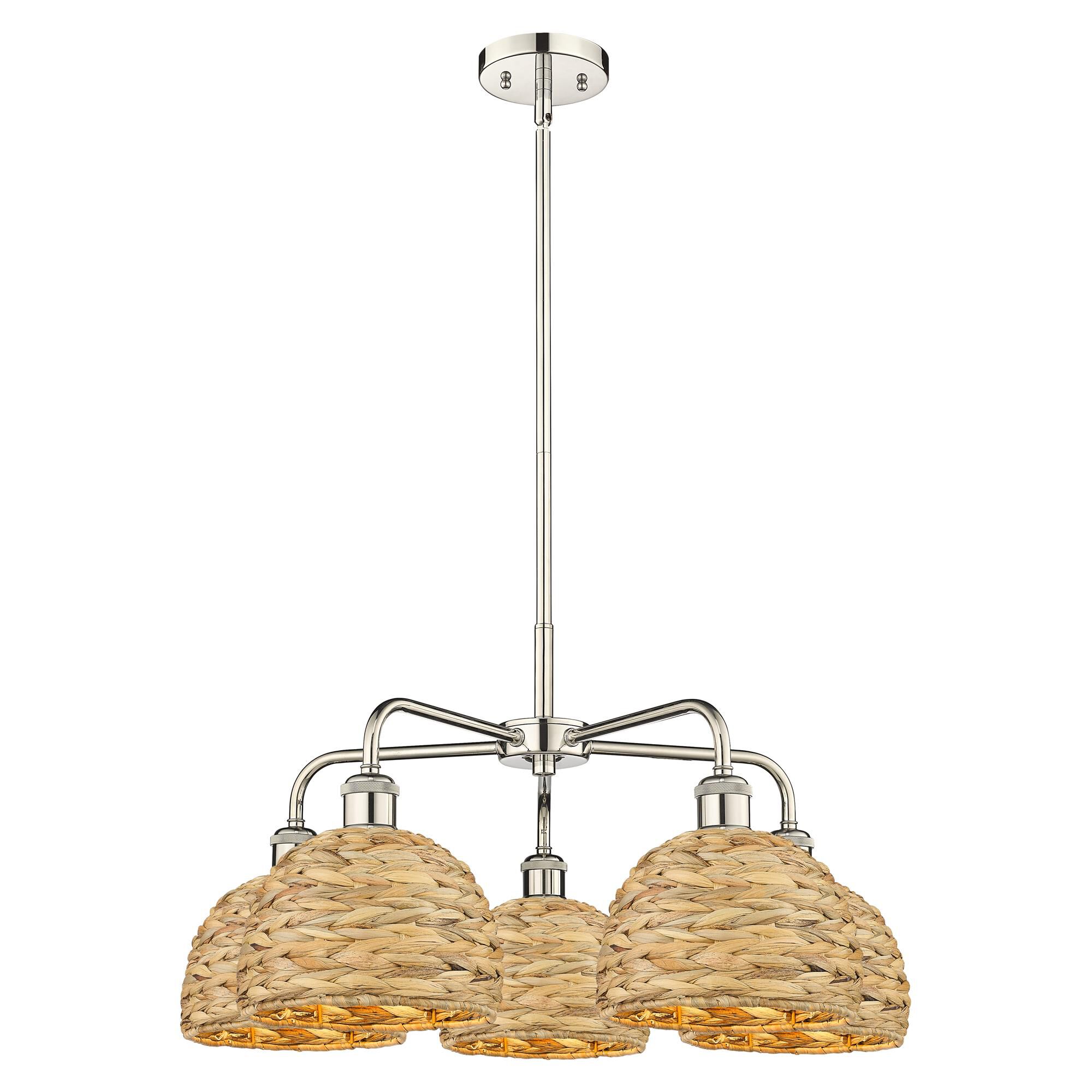 Shown in Polished Nickel finish and Natural shade