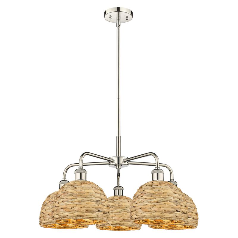 Bruno Marashlian Woven Rattan 27 Inch Chandelier by Innovations Lighting
