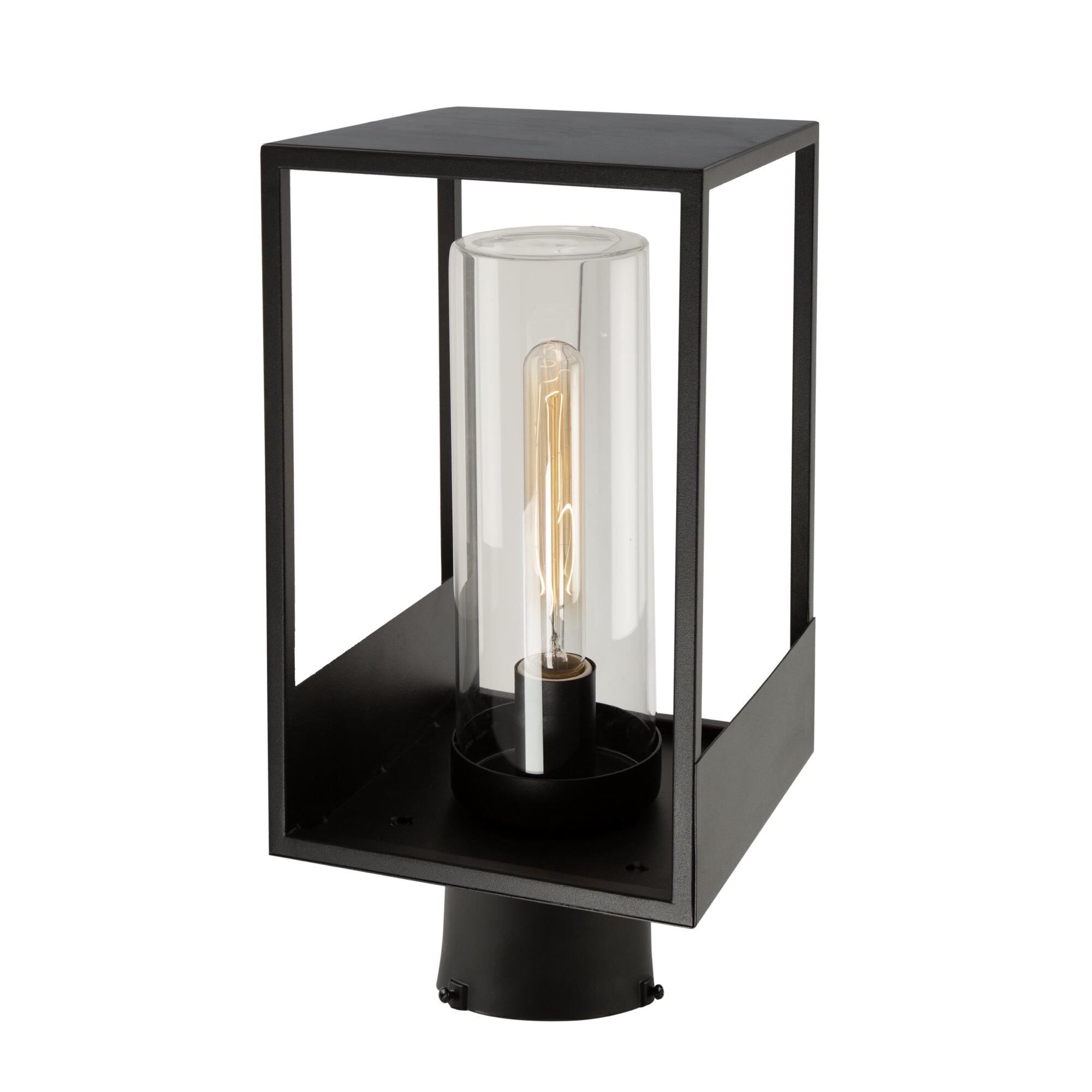 Shown in Black finish and Glass shade