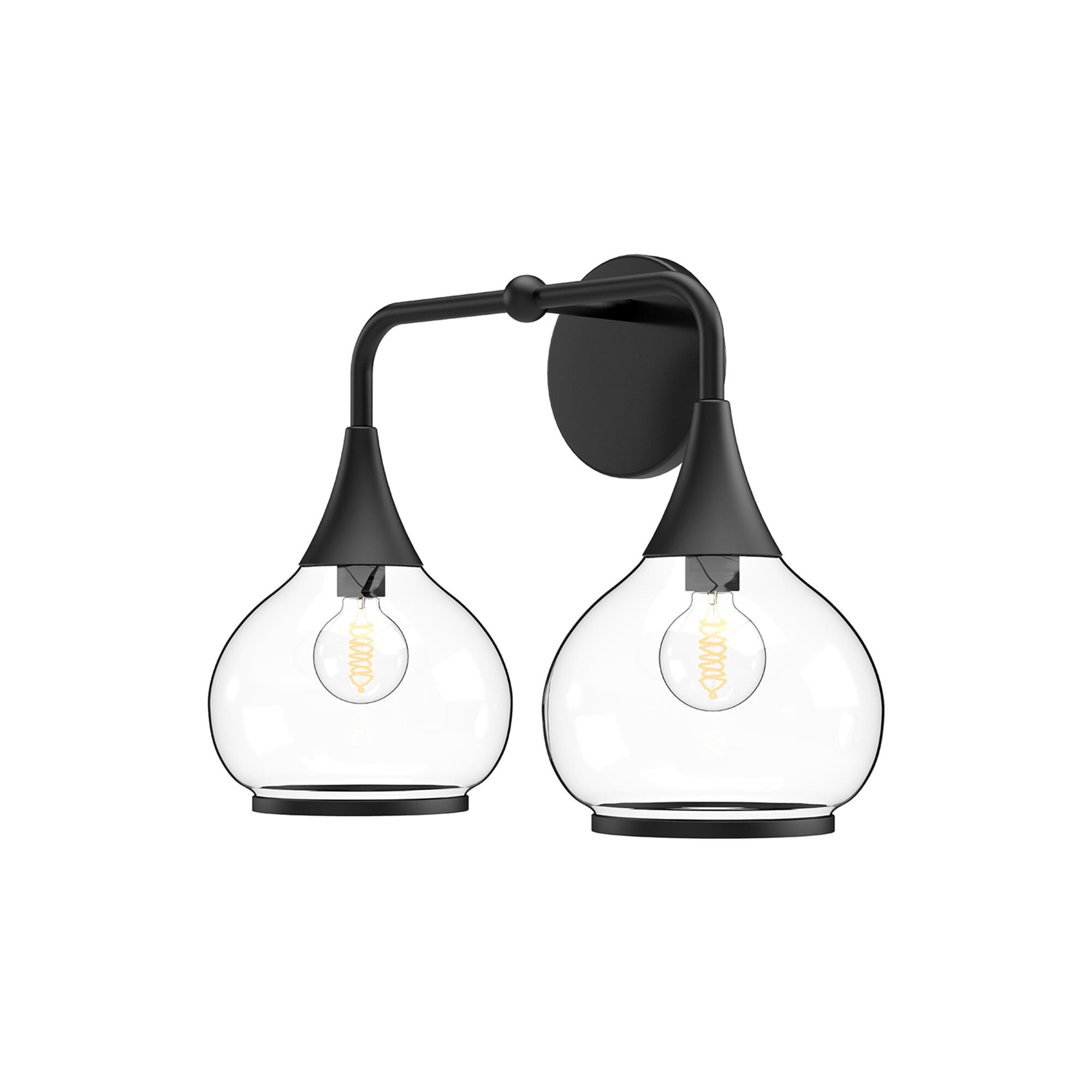 Shown in Matte Black finish and Clear glass