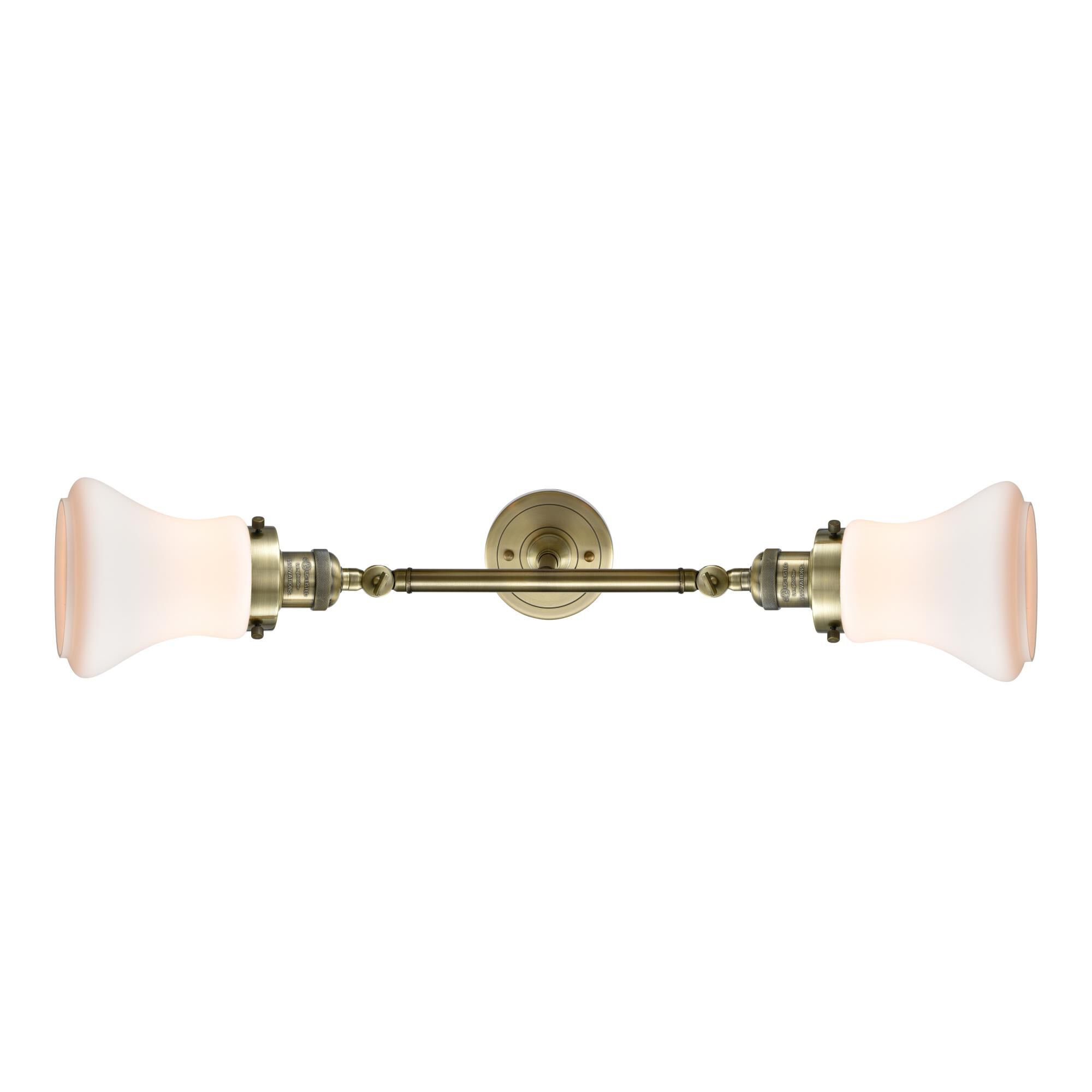 Shown in Antique Brass finish and Frosted glass