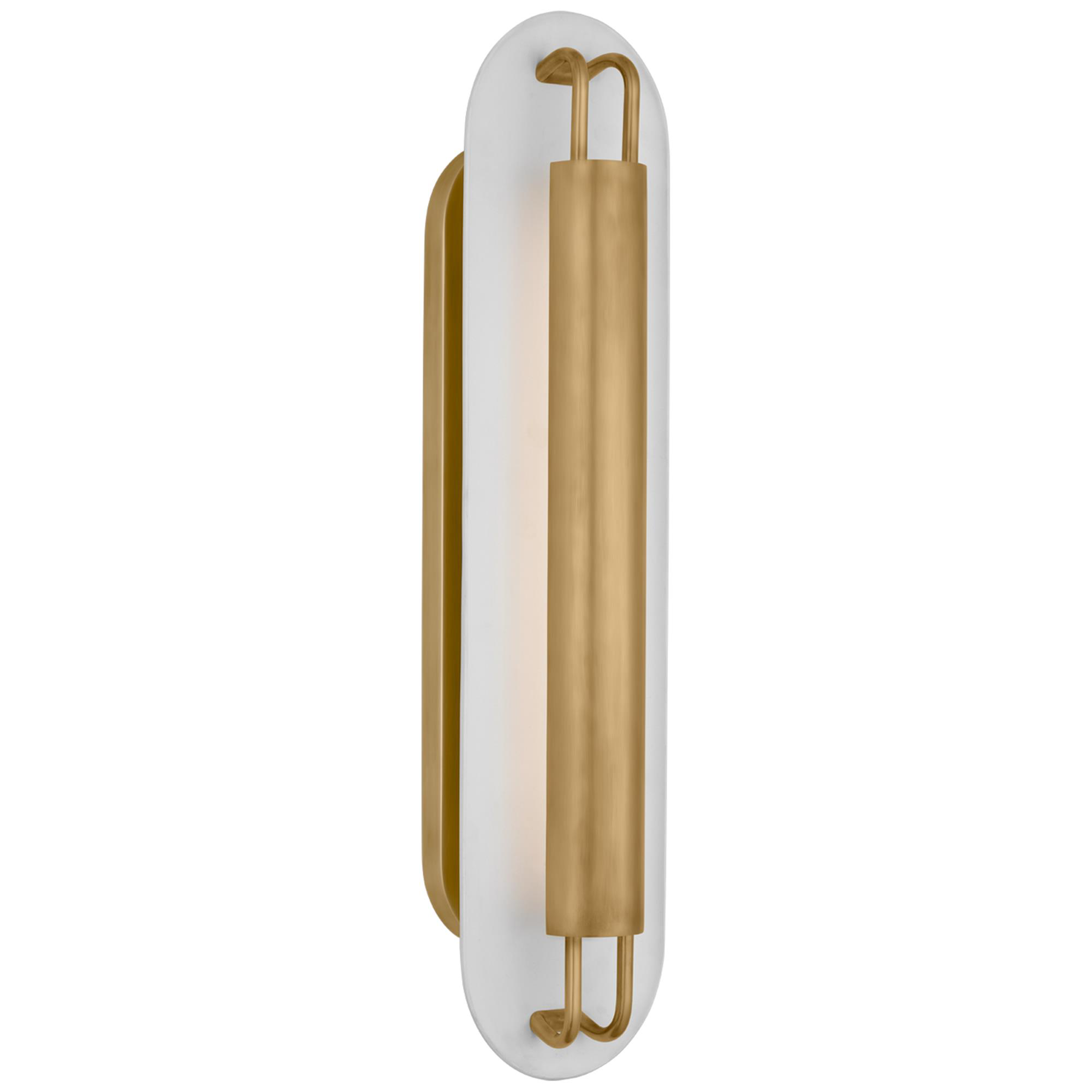 Shown in Antique-Burnished Brass and Matte White finish