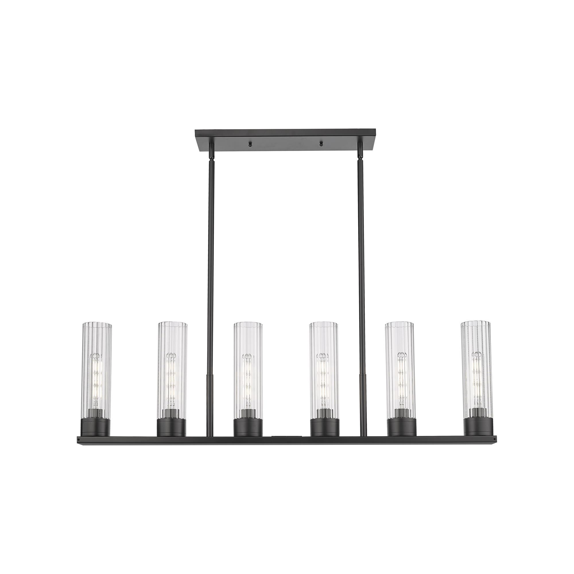 Shown in Matte Black finish and Clear glass and Clear Glass shade