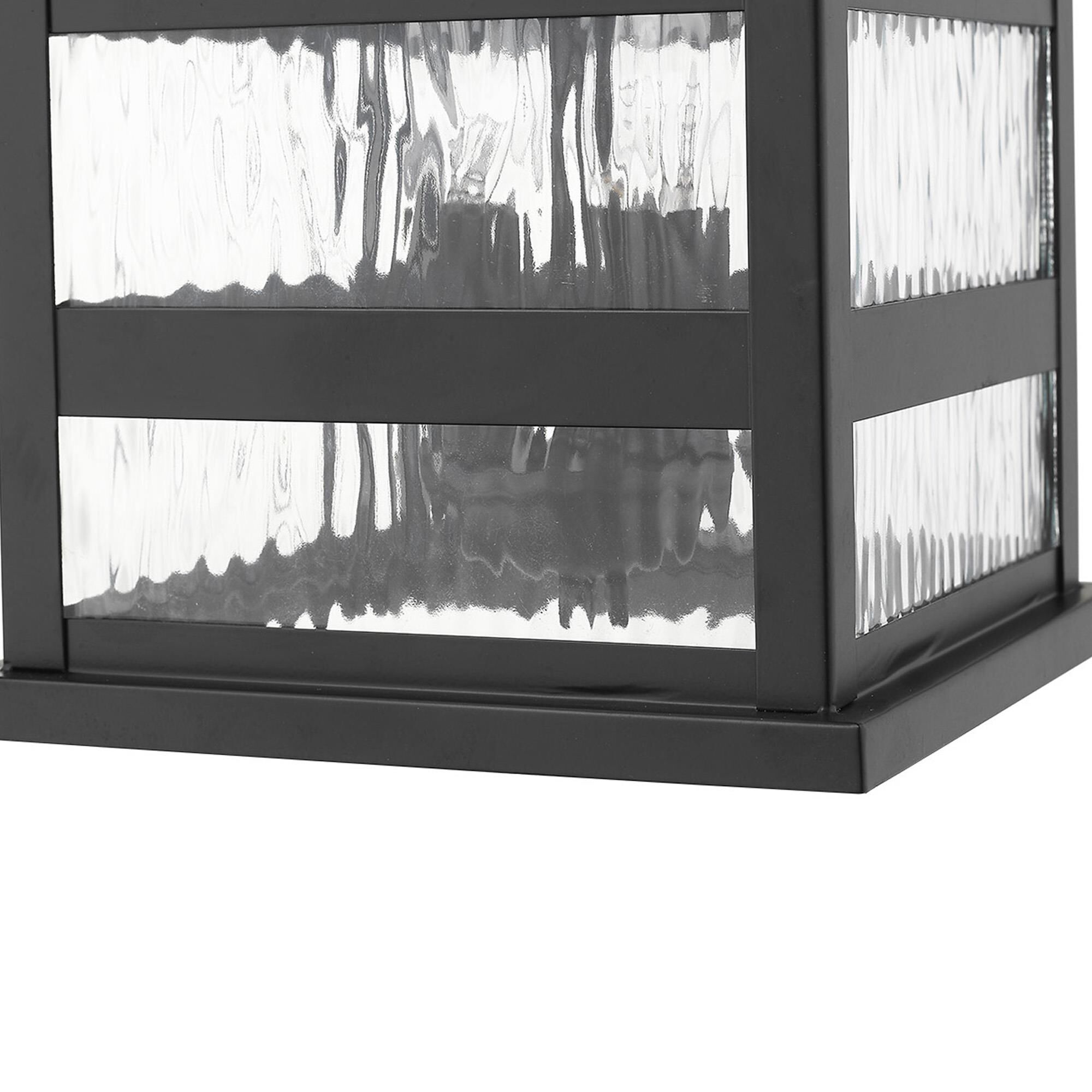 Shown in Matte Black finish and Clear glass and Clear, Water Glass Panes shade
