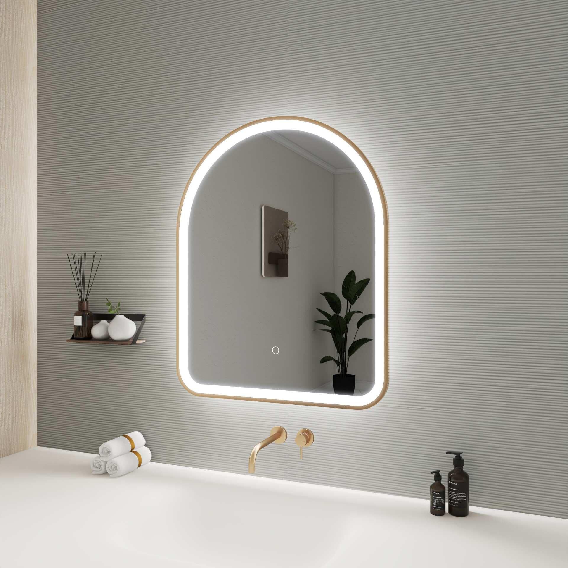 Harmoni 30 Inch Arched LED Lighted Mirror by Elegant Decor