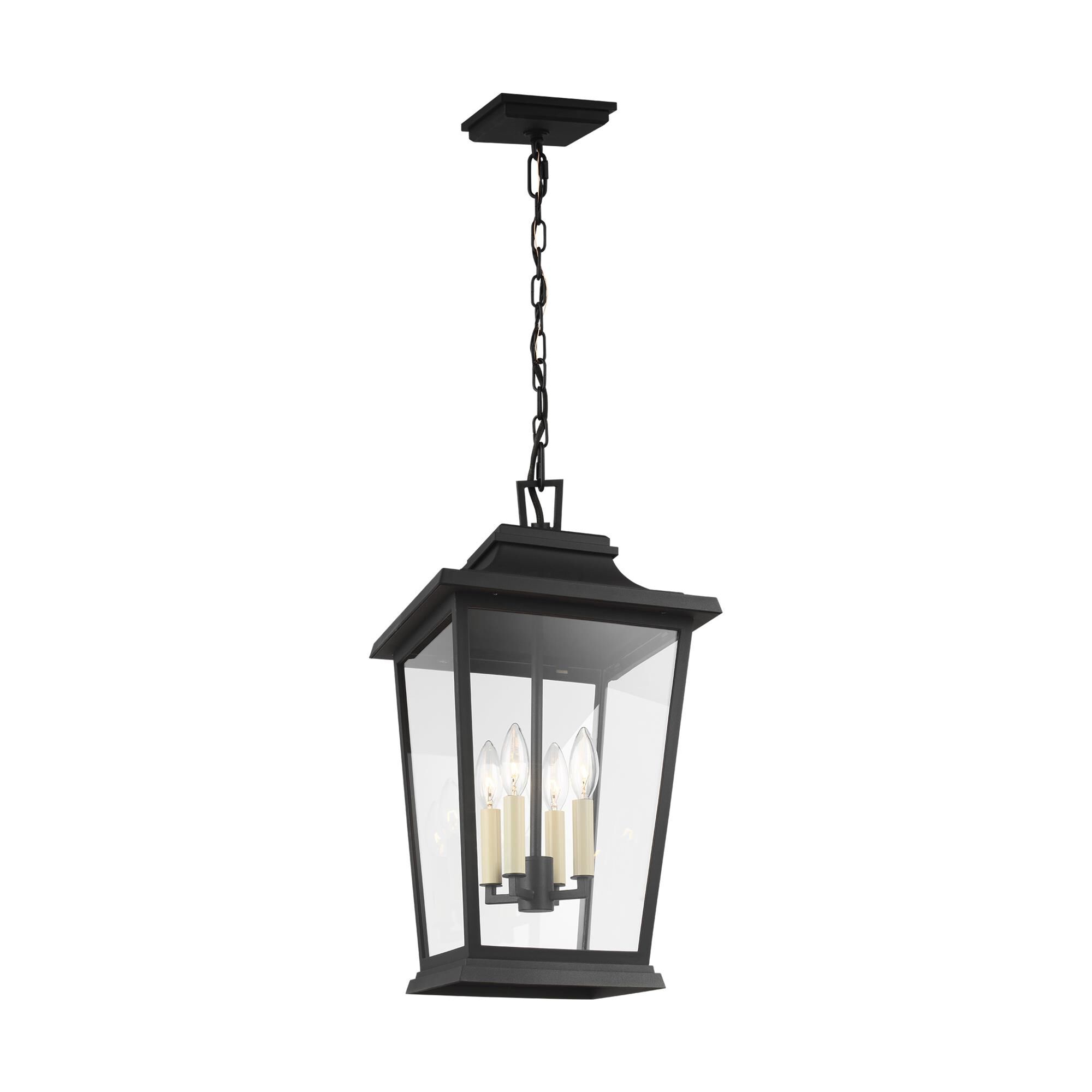 Shown in Textured Black finish and Clear Panels glass